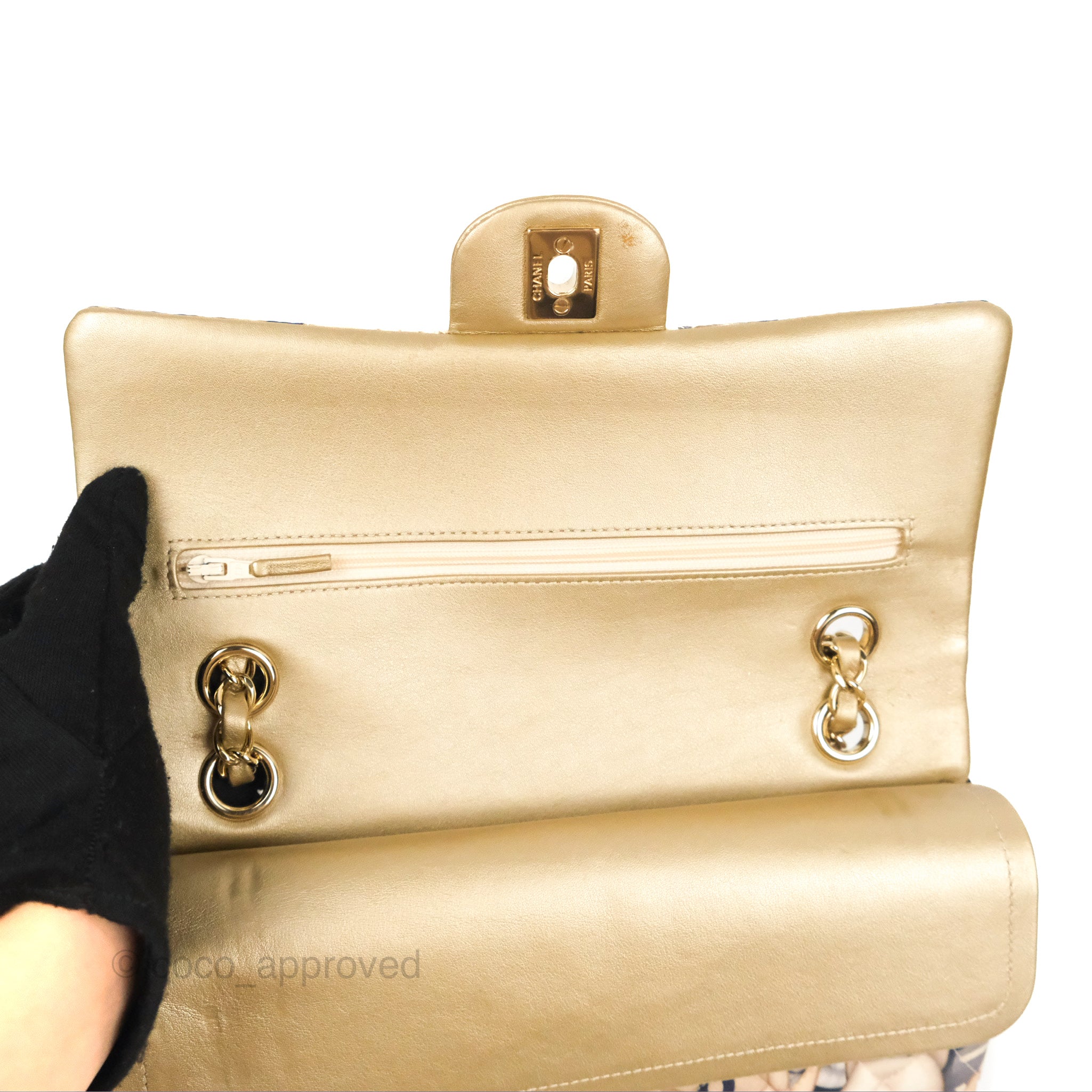 Chanel Medium Classic Double Flap Bag in Metallic Gold Lambskin with Gold Hardware - Luxury Designer Handbag for Women, Perfect for Parties, Date Nights & Special Occasions