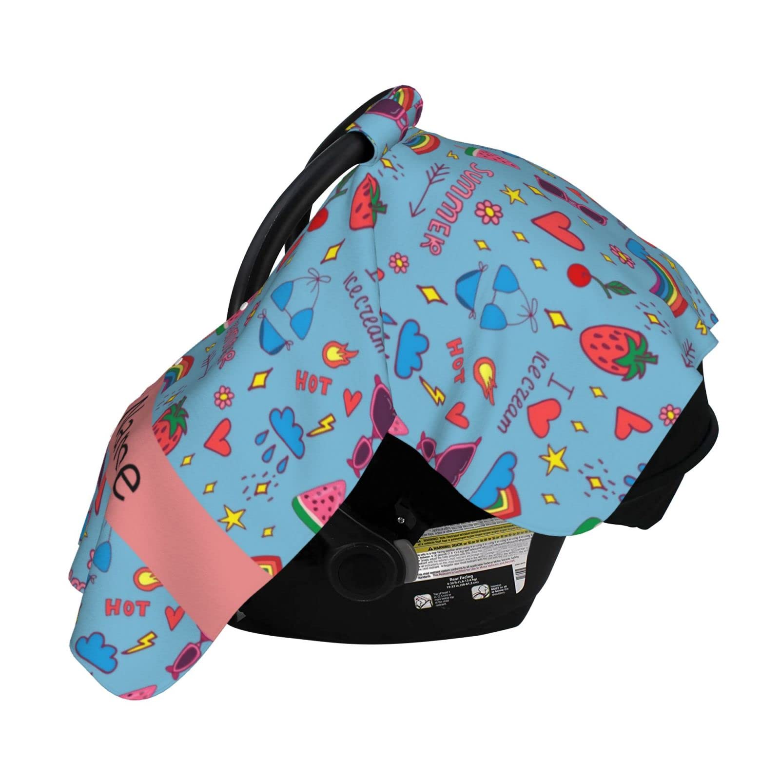 Personalized Baby Car Seat Cover with Name - Custom Infant Car Seat Canopy for Boys & Girls - Soft Nursing & Breastfeeding Cover for Newborns - Perfect for Travel, Shopping & Daily Outings