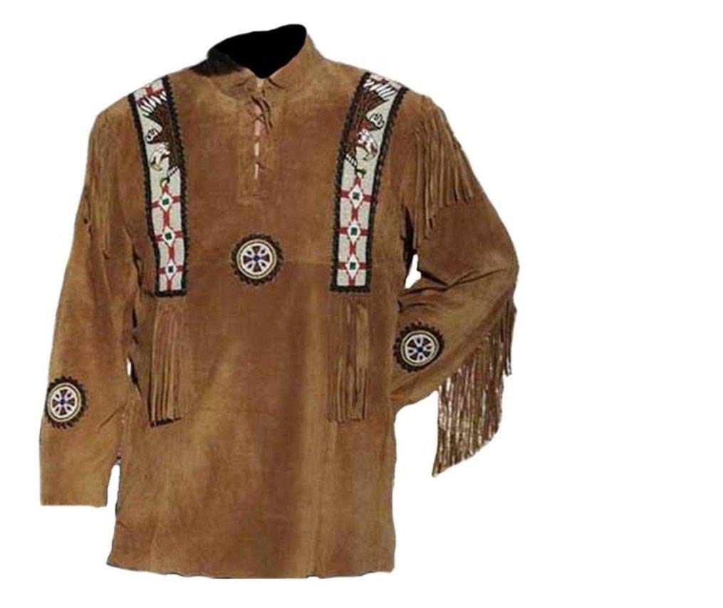 Men's Western Leather Jacket with Fringe - Suede Native American Style Jacket for Autumn & Winter | Perfect for Cowboy Rides, Music Festivals & Vintage Fashion