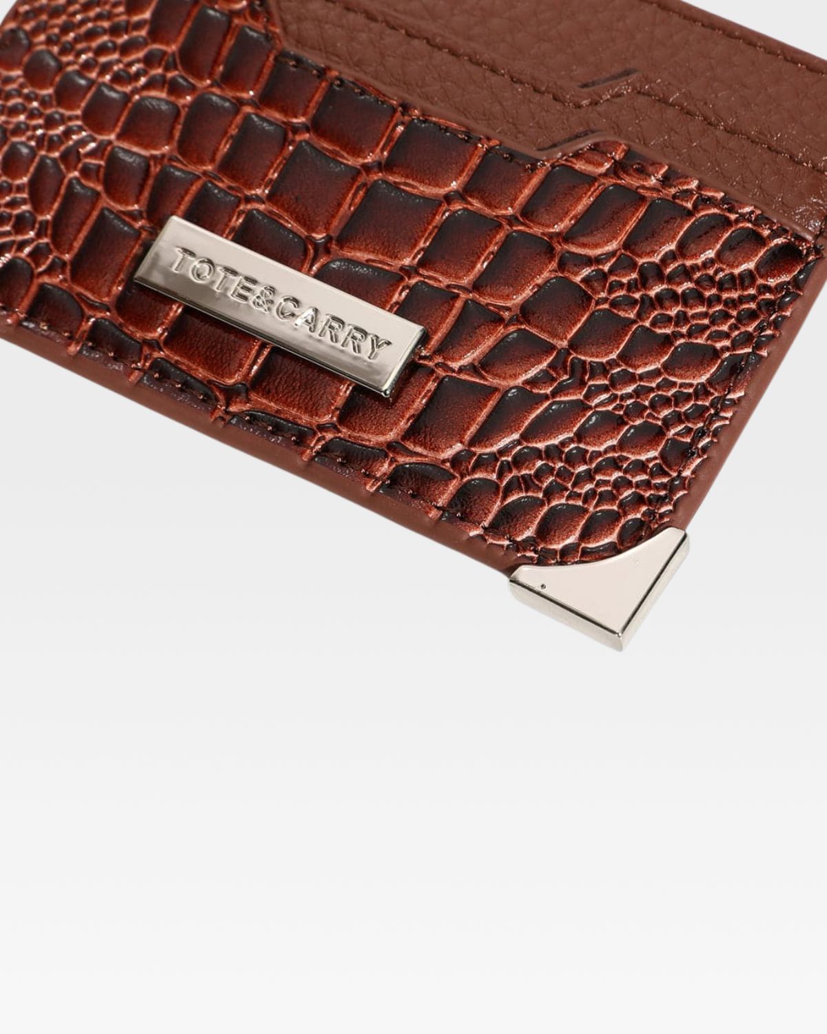 Premium Brown Crocodile Leather Card Holder Wallet - Slim RFID Blocking ID Credit Card Case for Men & Women - Perfect for Travel, Business & Everyday Use