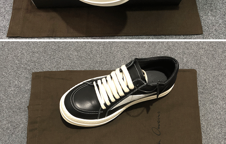 Rick Owens RO 22SS Correct Edition Dark Suede Leather Low Top Sneakers - Men's Luxury Streetwear Shoes for Casual Wear & Fashion Outfits