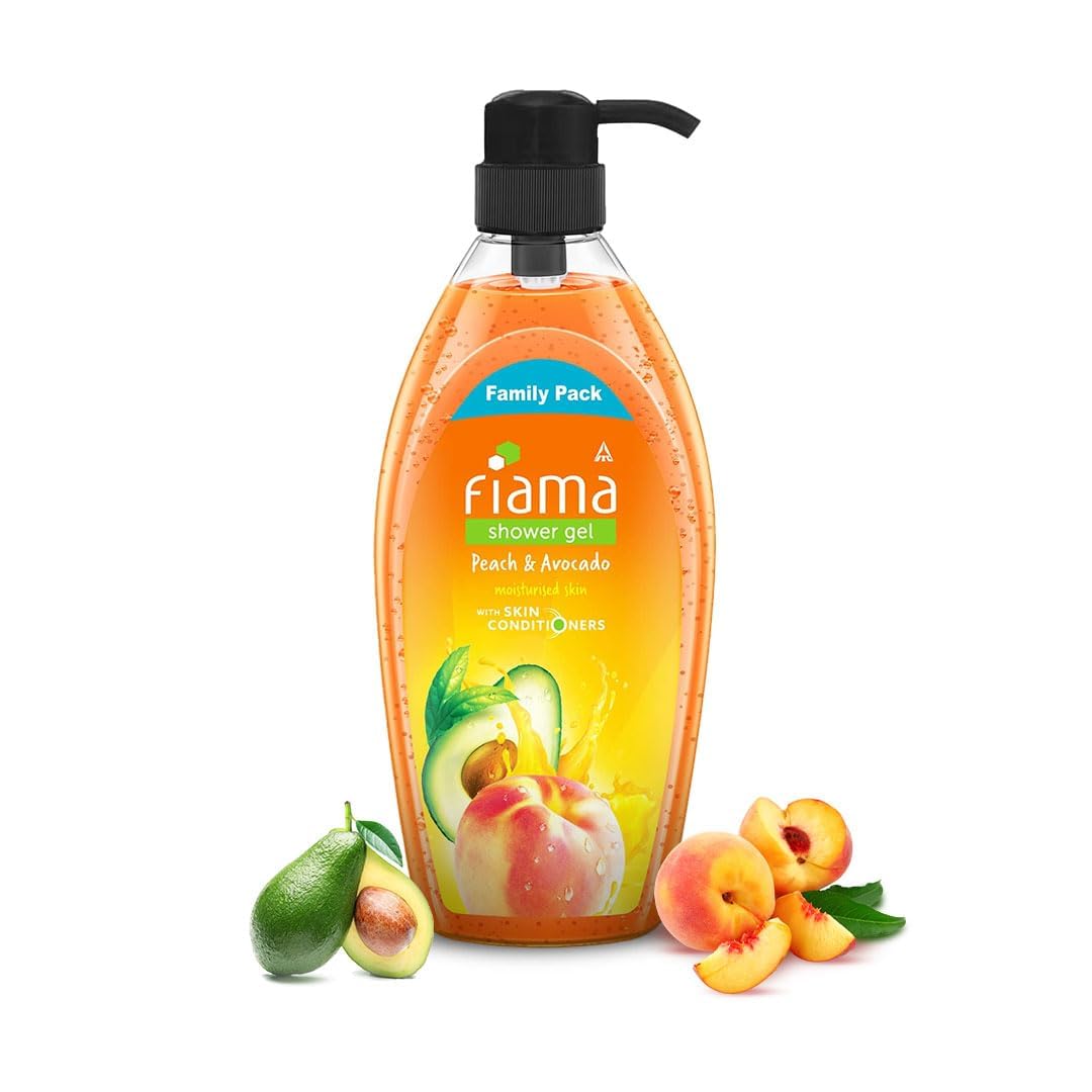 Faima Peach & Avocado Body Wash Shower Gel - 900ml Family Size Pack for Soft & Hydrated Skin - Perfect for Daily Shower & Bath Time Relaxation