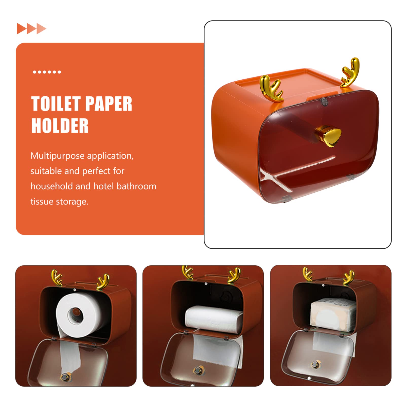 Gold Wall Mount Toilet Paper Holder & Paper Towel Dispenser - Elegant Roll Storage Rack for Bathroom, Kitchen, and Office Use