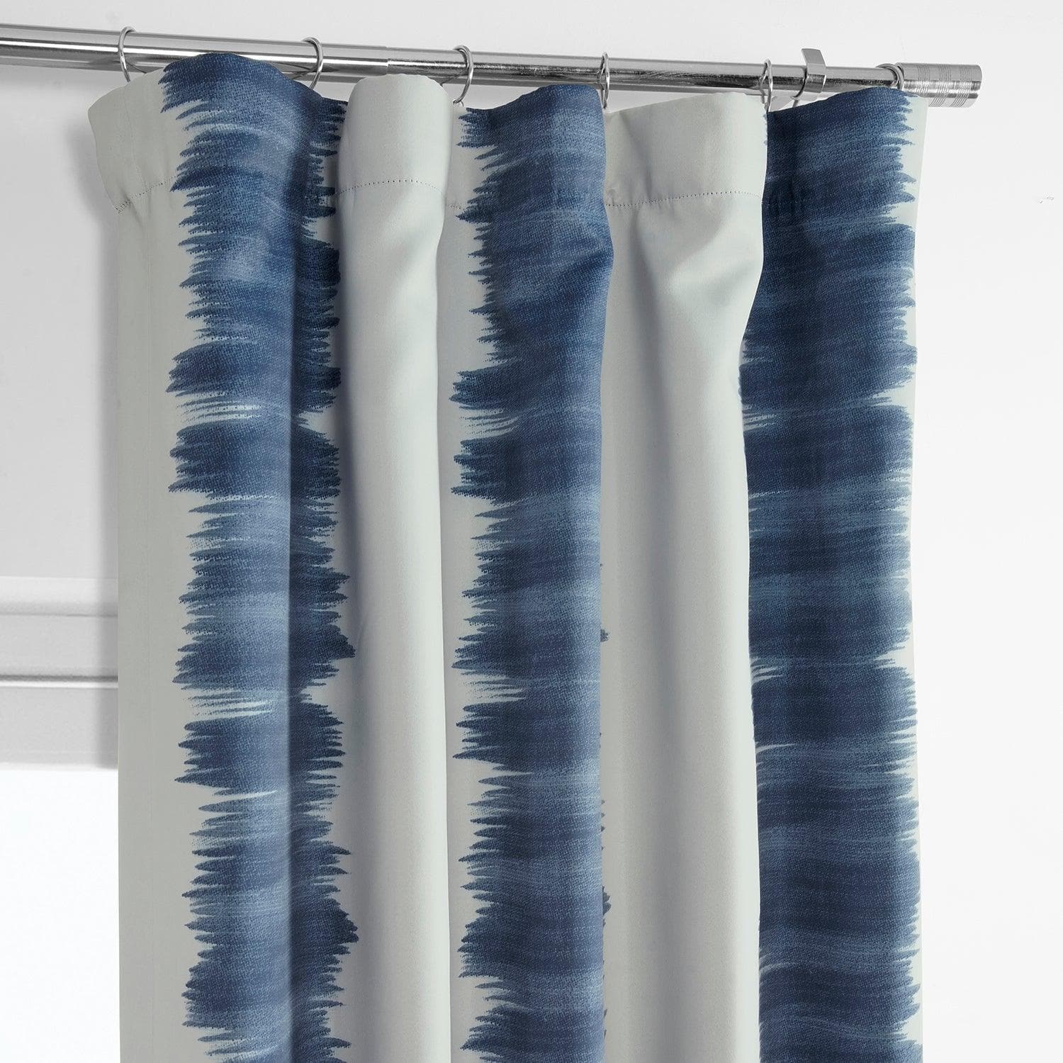 Flambe Blue Striped Blackout Curtains - Thermal Insulated Room Darkening Drapes for Bedroom, Living Room & Nursery - Noise Reducing & Energy Efficient Window Treatments