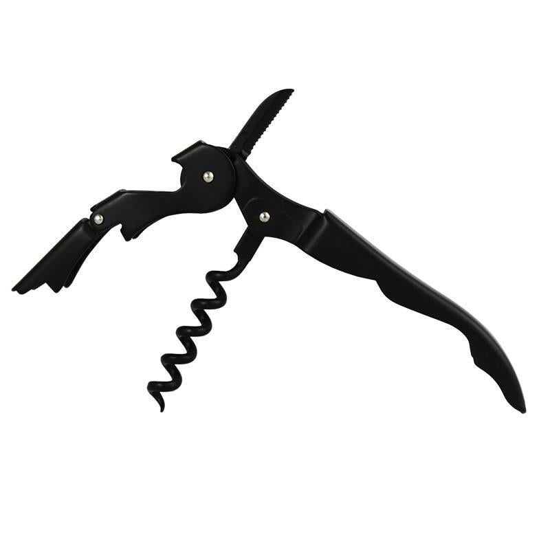 BarConic® Matte Black Double Hinged Corkscrew with Black Worm - Premium Wine Bottle Opener for Home, Restaurants & Gifts - Perfect for Wine Lovers, Dinner Parties & Hosting