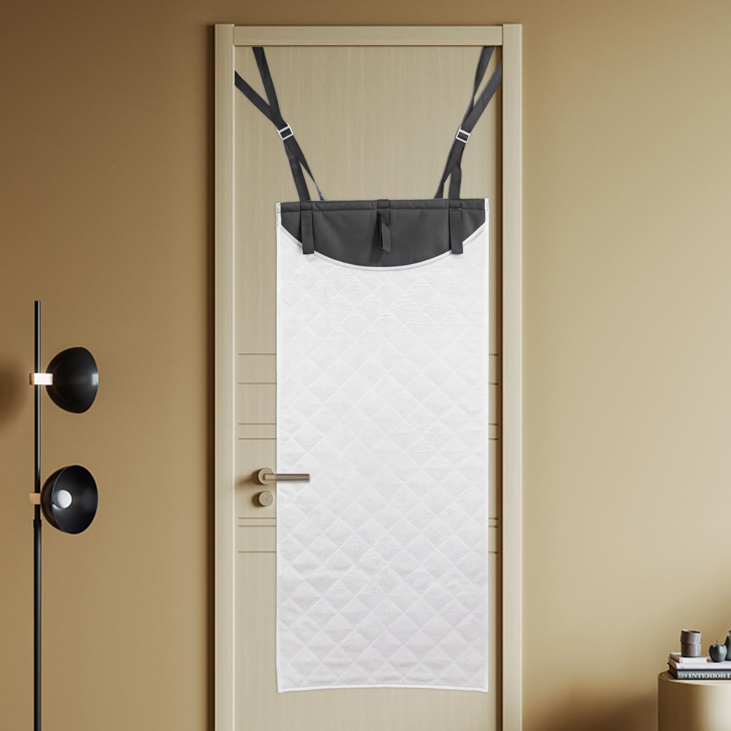 Over The Door Steaming Press Pad with Gloves - Handheld Steamer Accessory, Ironing Board Replacement & Vertical Steamboard Press Pad - Portable Travel Ironing Mat for Clothes - Perfect for Home, Hotel & On-The-Go Garment Care