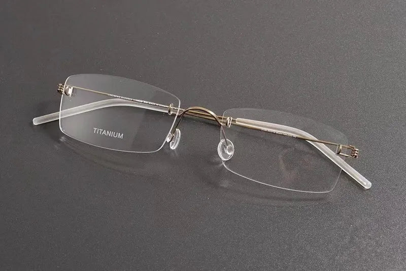 Aimee Unisex Rimless Square Screwless Titanium Eyeglasses 2120 - Lightweight Durable Frame for Reading, Computer Work & Everyday Wear