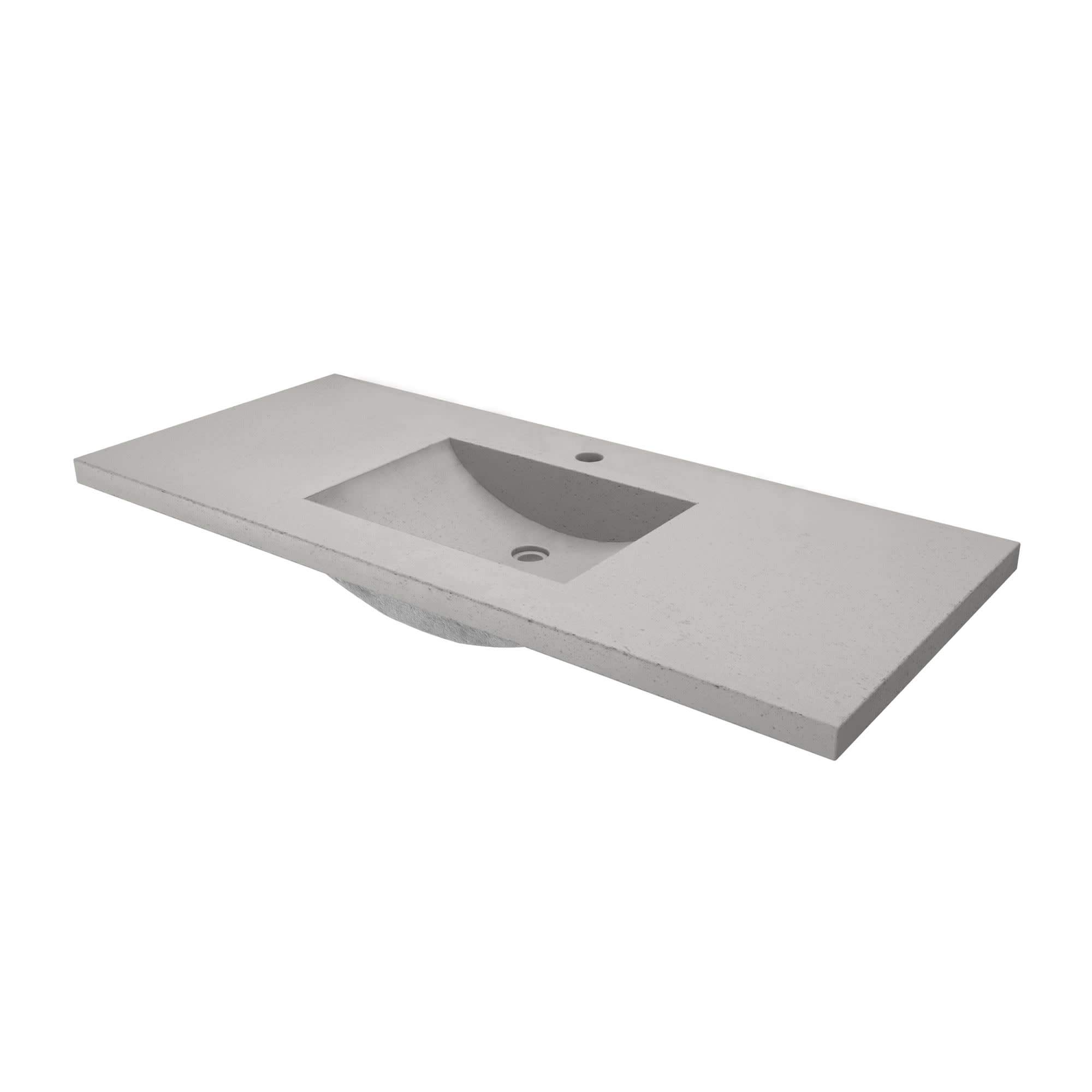 Palomar Vanity Top with Integrated Bathroom Sink - Ash Finish Single Faucet Hole Bathroom Countertop | Perfect for Modern Bathroom Remodeling & Small Space Solutions