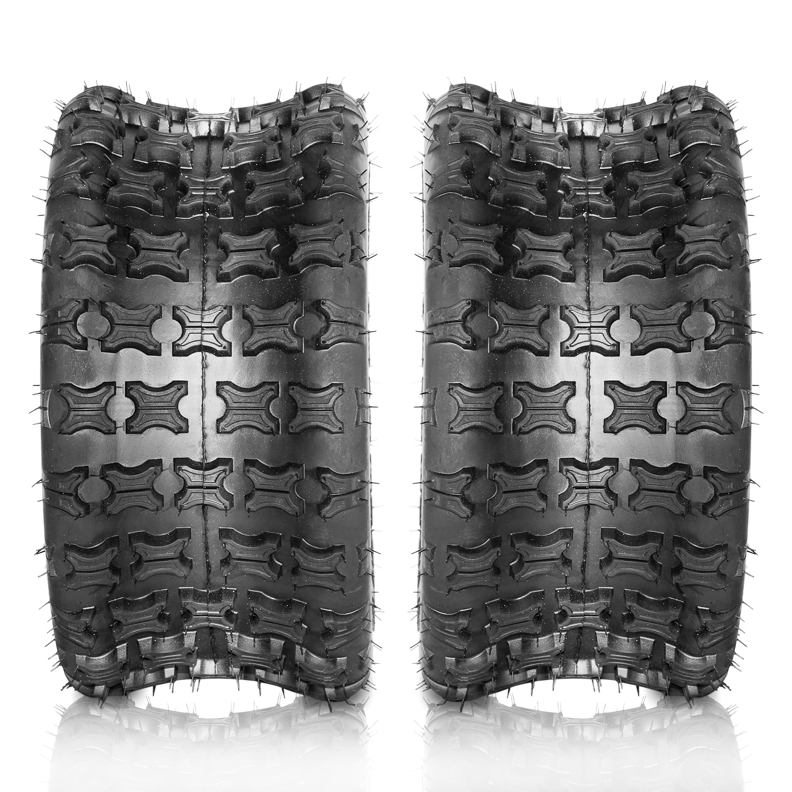 Set of 2 18X9.5-8 All Terrain ATV/UTV Tires - 4PR Tubeless Sport Tires for Off-Road Adventures, Mud, Sand & Trail Riding