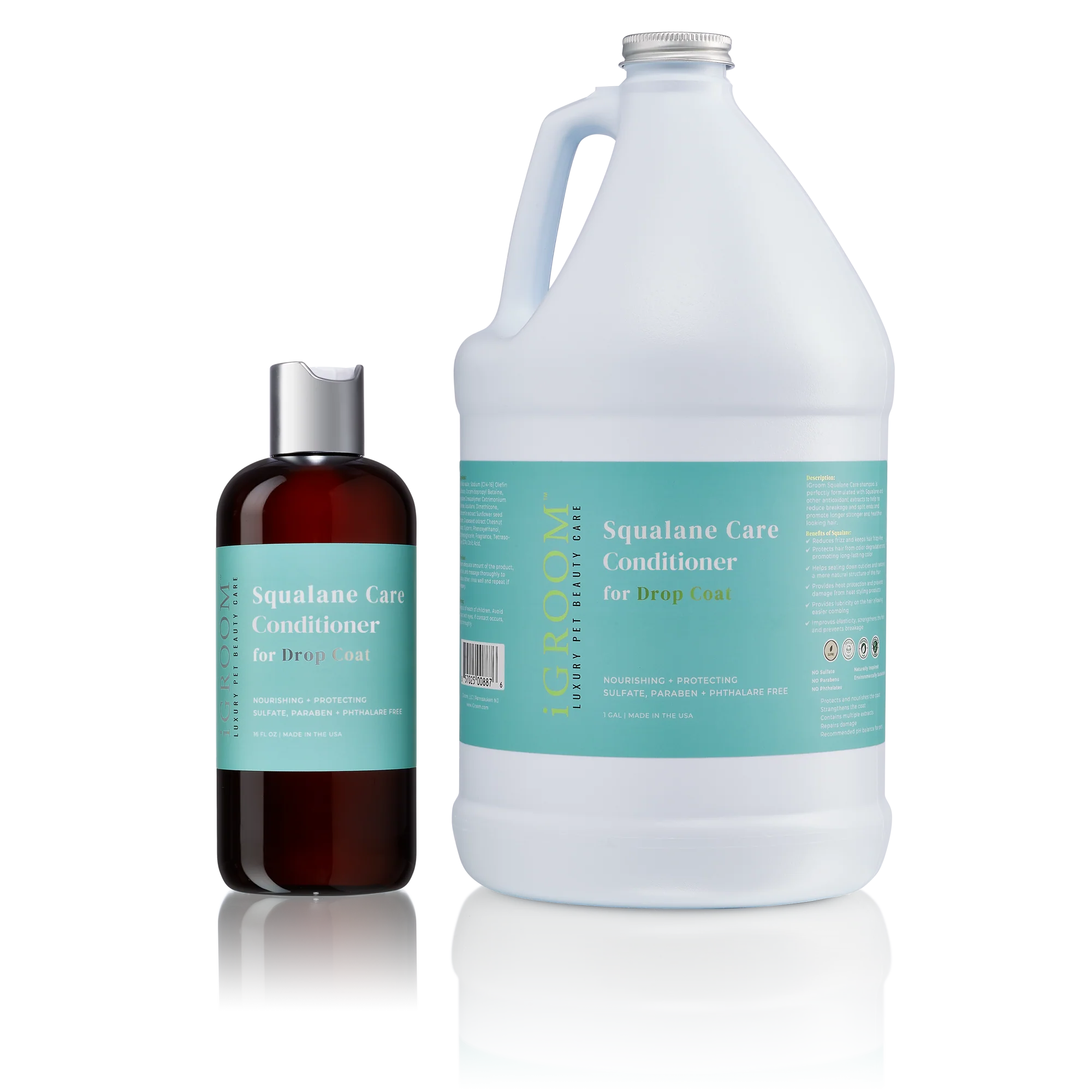 iGROOM Squalane Care Conditioner for Drop Coats - Deep Hydrating & Detangling Dog Hair Treatment (8oz & 16oz) - Perfect for Long-Haired Breeds Like Yorkshire Terriers & Maltese - Use After Bathing for Silky Smooth Coat
