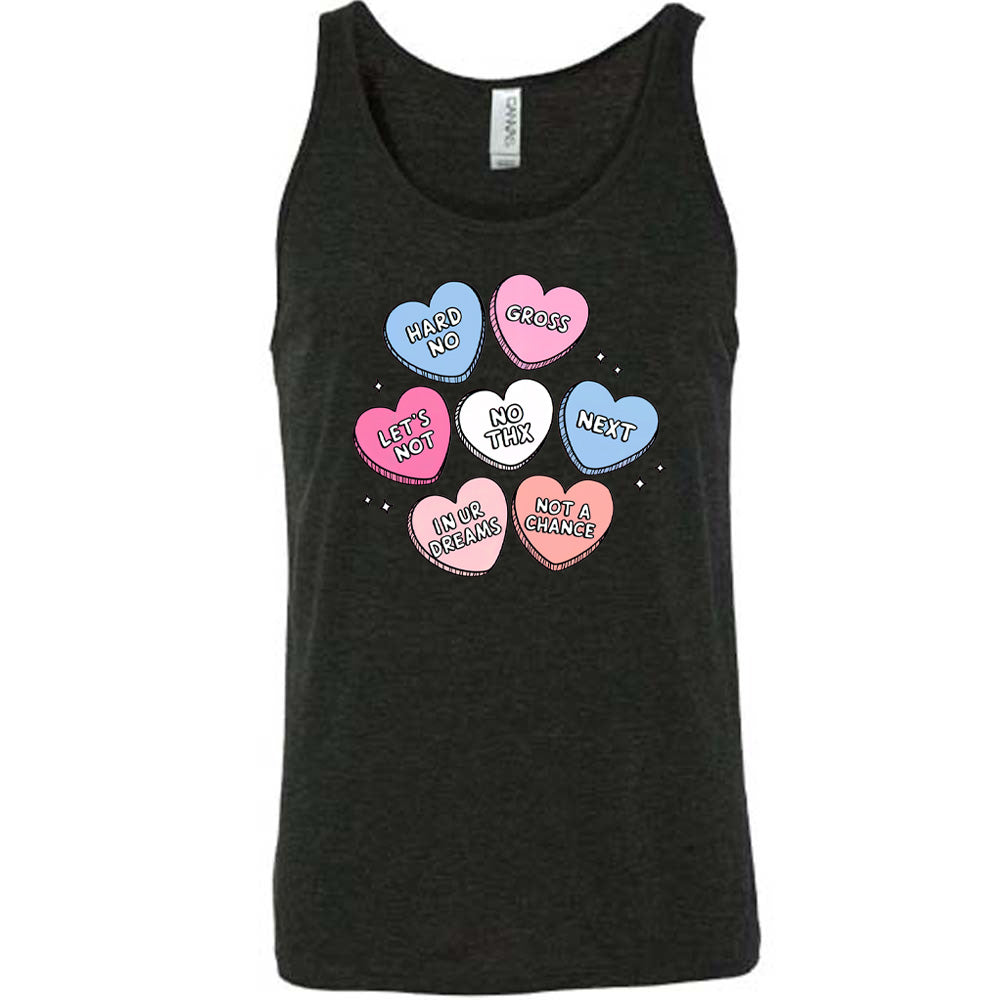 Funny Sarcastic Heart Candies Graphic T-Shirt - Unisex Casual Tee for Valentine's Day, Parties & Everyday Wear
