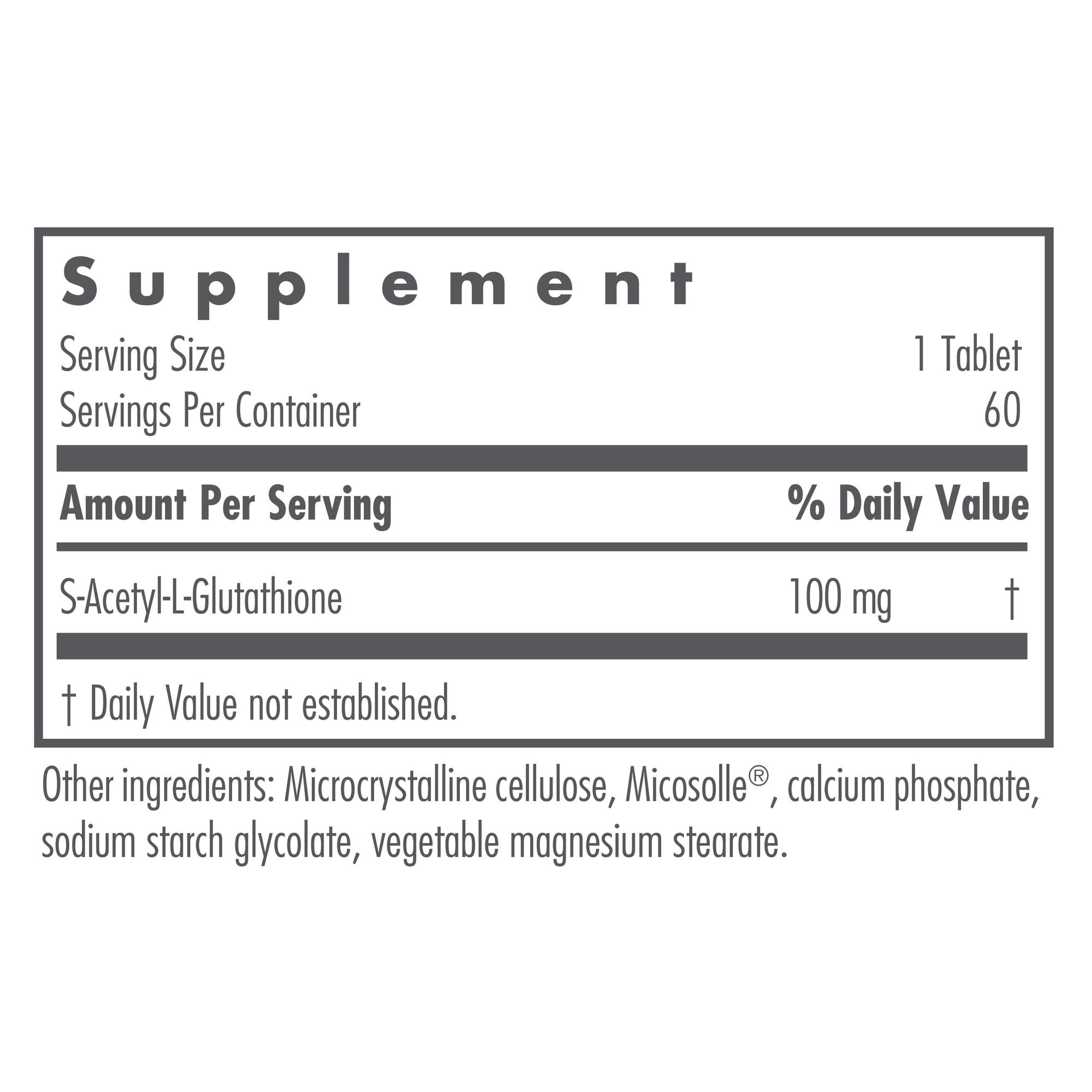 Nutricology Acetyl-Glutathione 100mg - 60 Capsules | S-Acetyl-L-Glutathione Supplement for Immune Support & Antioxidant Defense | Highly Bioavailable Oral Glutathione | Supports Detox & Cellular Health | Perfect for Daily Wellness & Immune Boosting