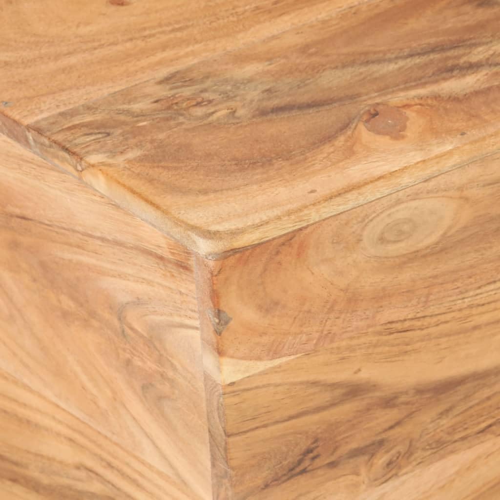26x26x11.8 Inch V-Shaped Coffee Table - Solid Acacia Wood for Living Room, Lounge & Office