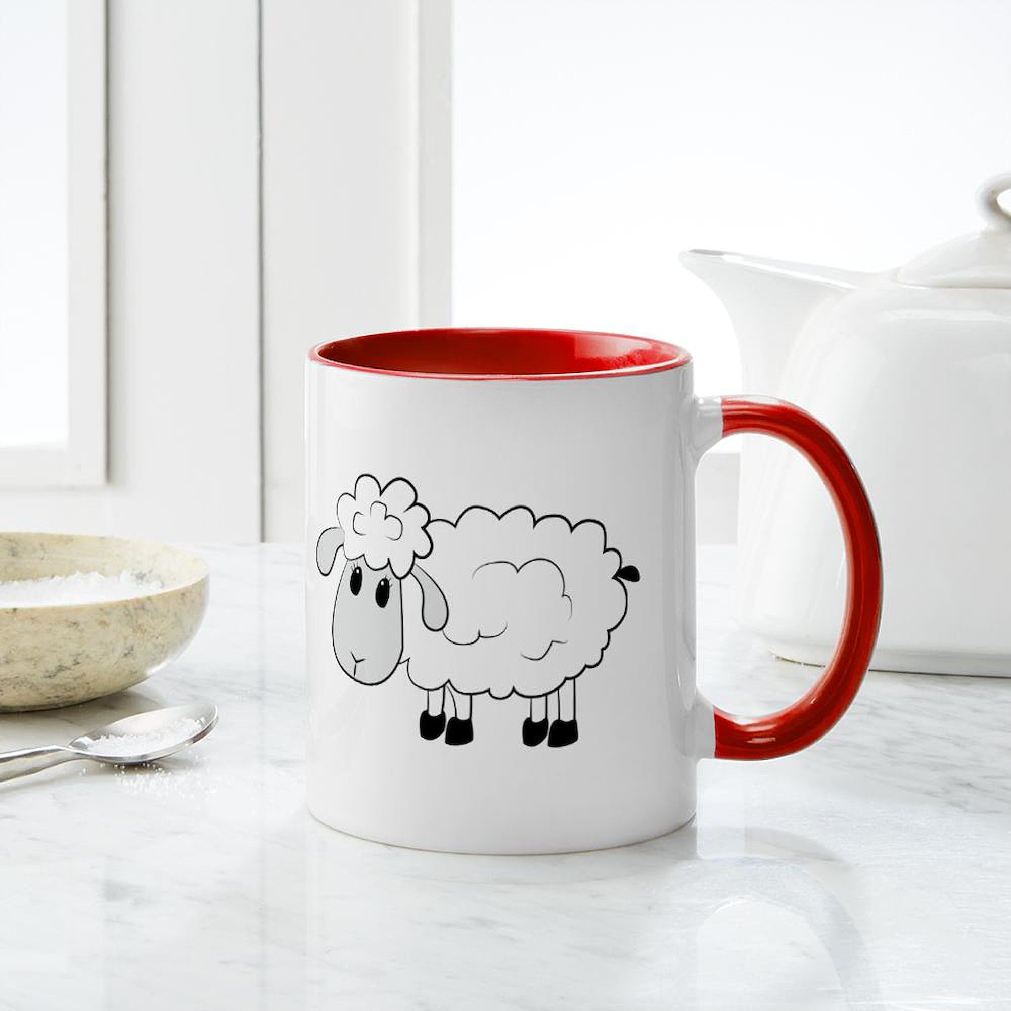 Sheep Design 11 oz (325 ml) Ceramic Coffee Mug - Perfect for Tea, Hot Chocolate & Office Use - Funny Animal Gift for Coworkers & Friends