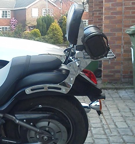Kawasaki Vulcan VN900 Classic/Custom Sissy Bar Backrest with Heavy Duty Luggage Rack - Comfortable Passenger Support for Long Rides & Motorcycle Touring Accessories