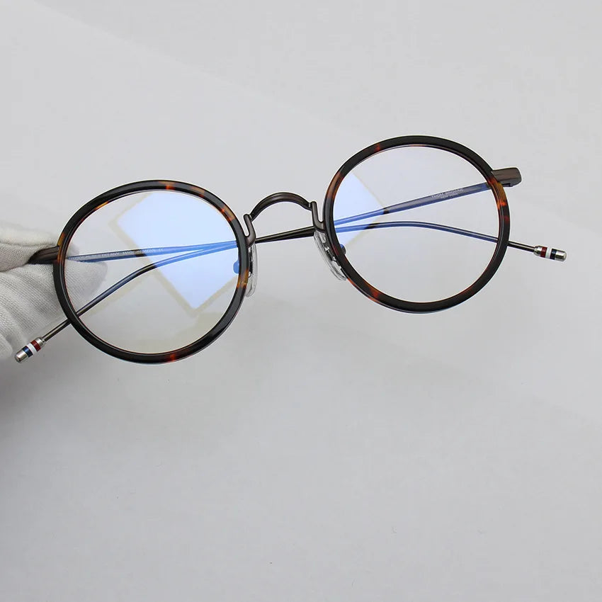 Stylish Black Unisex Acetate & Alloy Round Eyeglasses Frame X906 - Perfect for Reading, Work, and Fashion Accessories