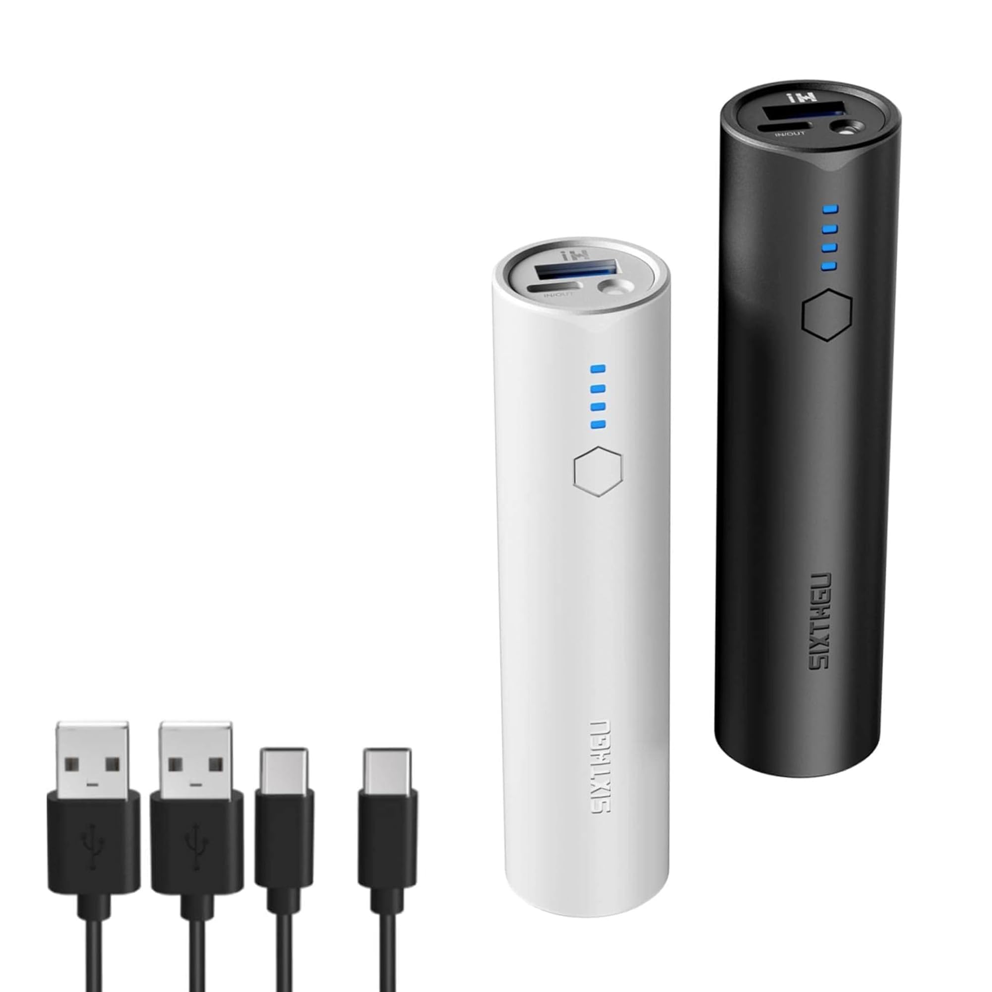 Portable Charger 2-Pack 5000mAh Power Bank with Fast Charging USB-C (Input & Output) - Compatible with iPhone 15/14/13 Series, Android Phones - Perfect for Travel, Camping & Emergency Power Backup