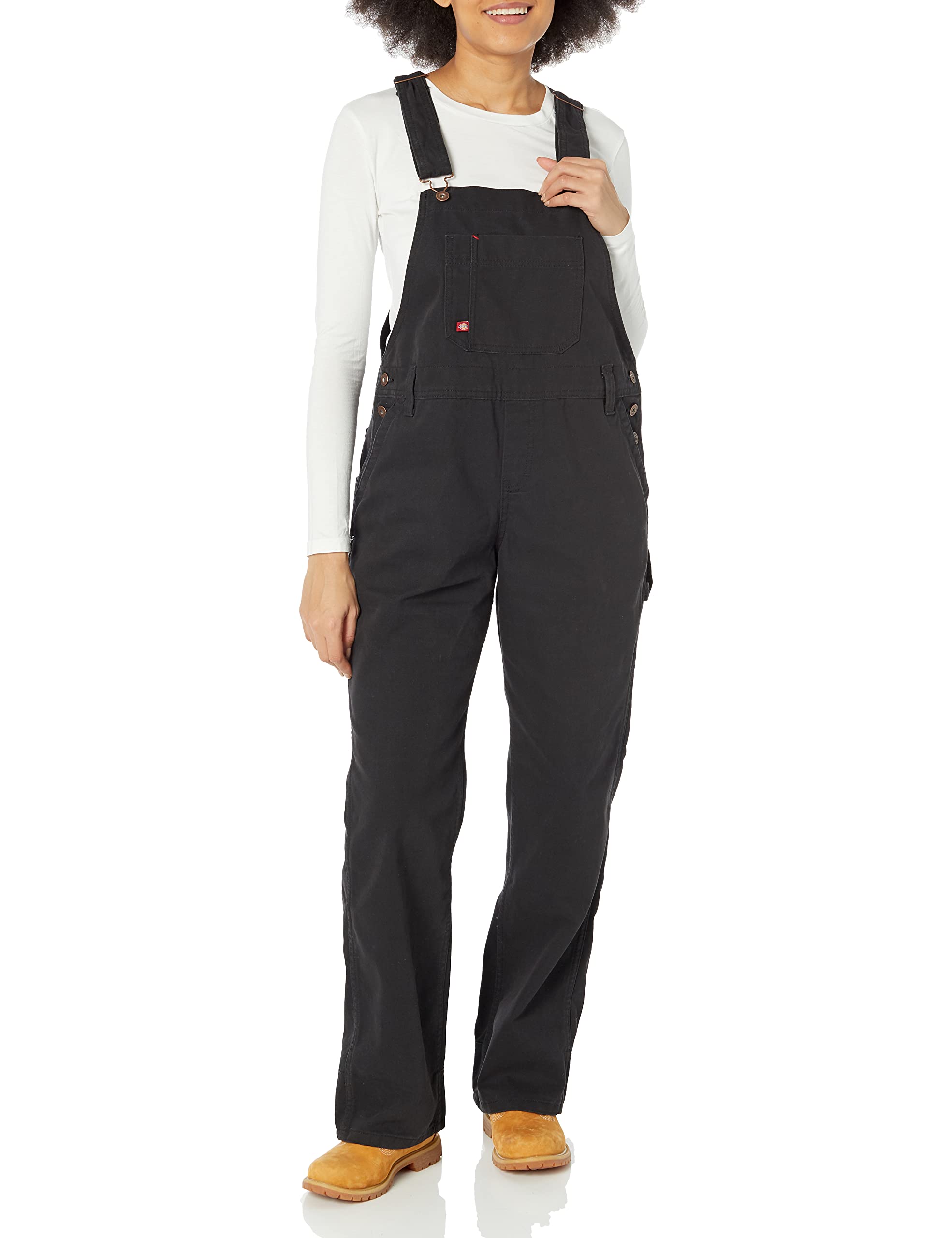 Dickies Women's Relaxed Fit Denim Bib Overalls - Durable Workwear for Farming, Gardening & Casual Wear | Comfortable & Stylish Women's Overalls