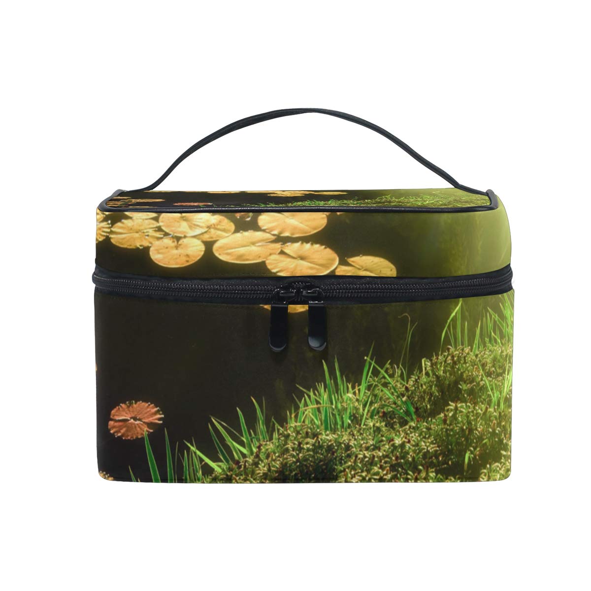 Susiyo Water Lily Makeup Bag Organizer - Travel Cosmetic Case for Women & Men, Small Professional Hanging Toiletry Bag - Perfect for Vacation, Gym, Business Trips & Daily Use