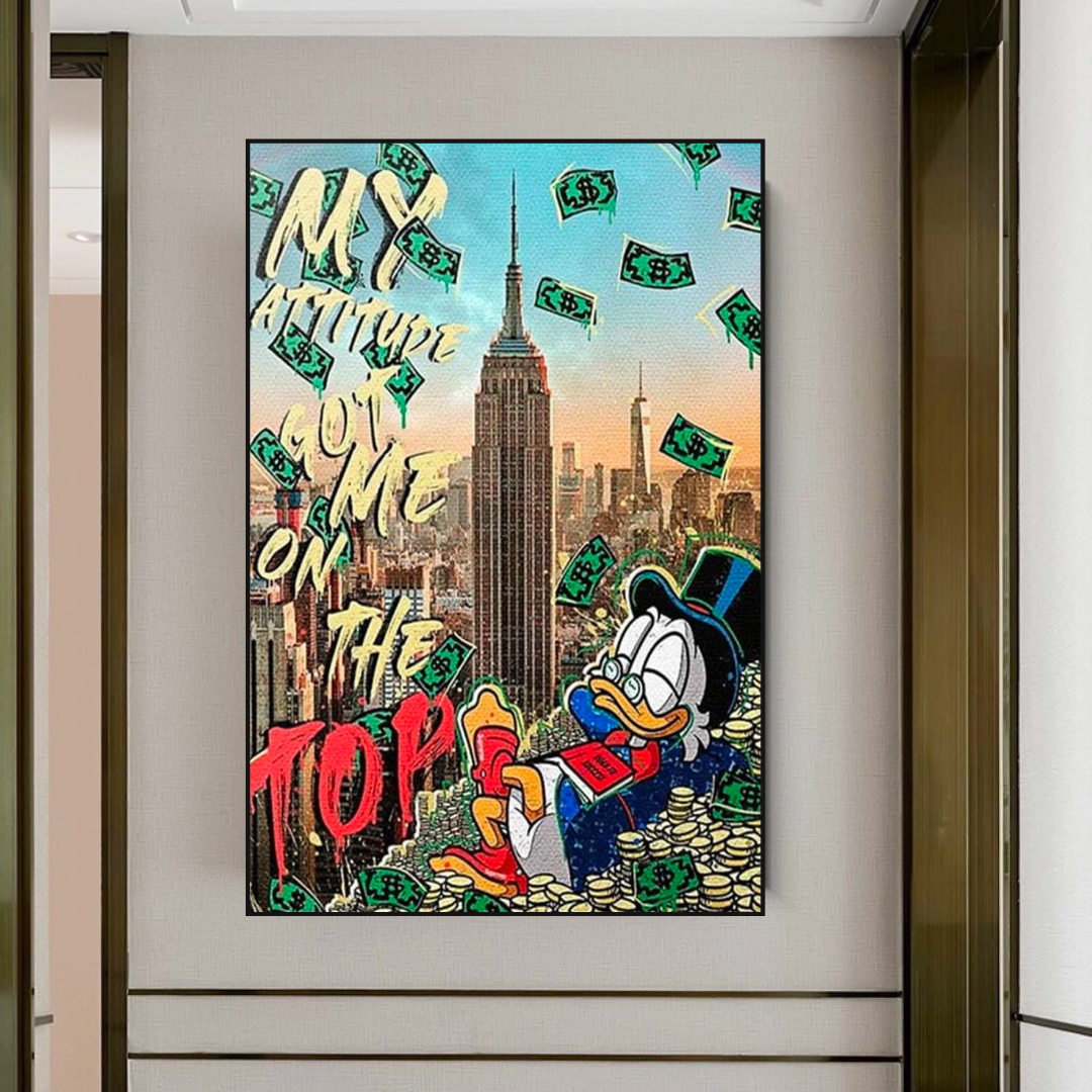 Uncle Scrooge McDuck Canvas Wall Art - Disney Duck Cartoon Painting - Perfect for Bedroom, Living Room & Office Decor