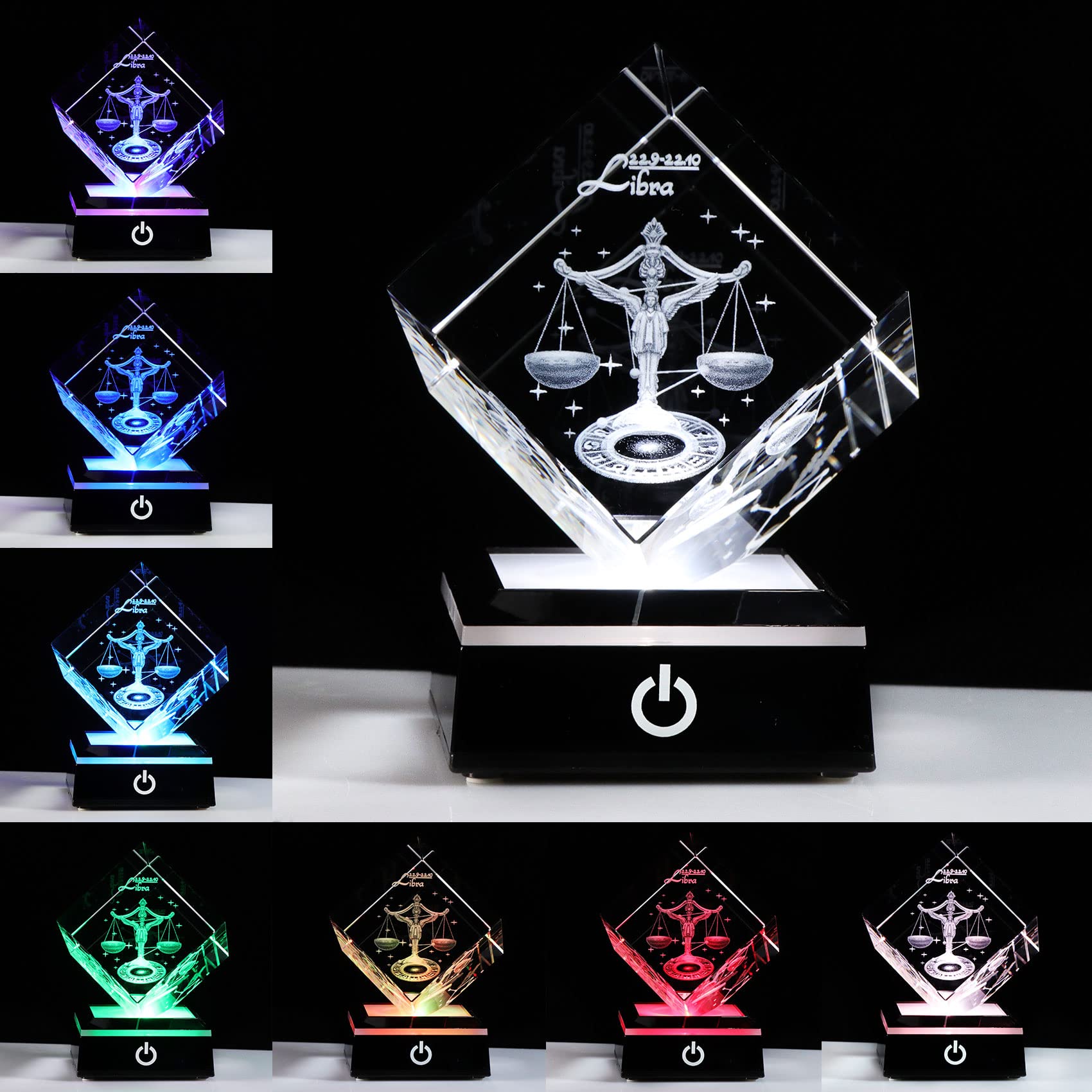 3D Crystal Libra Zodiac Sign Gift for Women & Men - Elegant Glass Figurine Constellation Decor, Perfect September October Birthday Present for Girlfriend, Wife, or Loved One | Home & Office Decoration, Spiritual Balance Keepsake