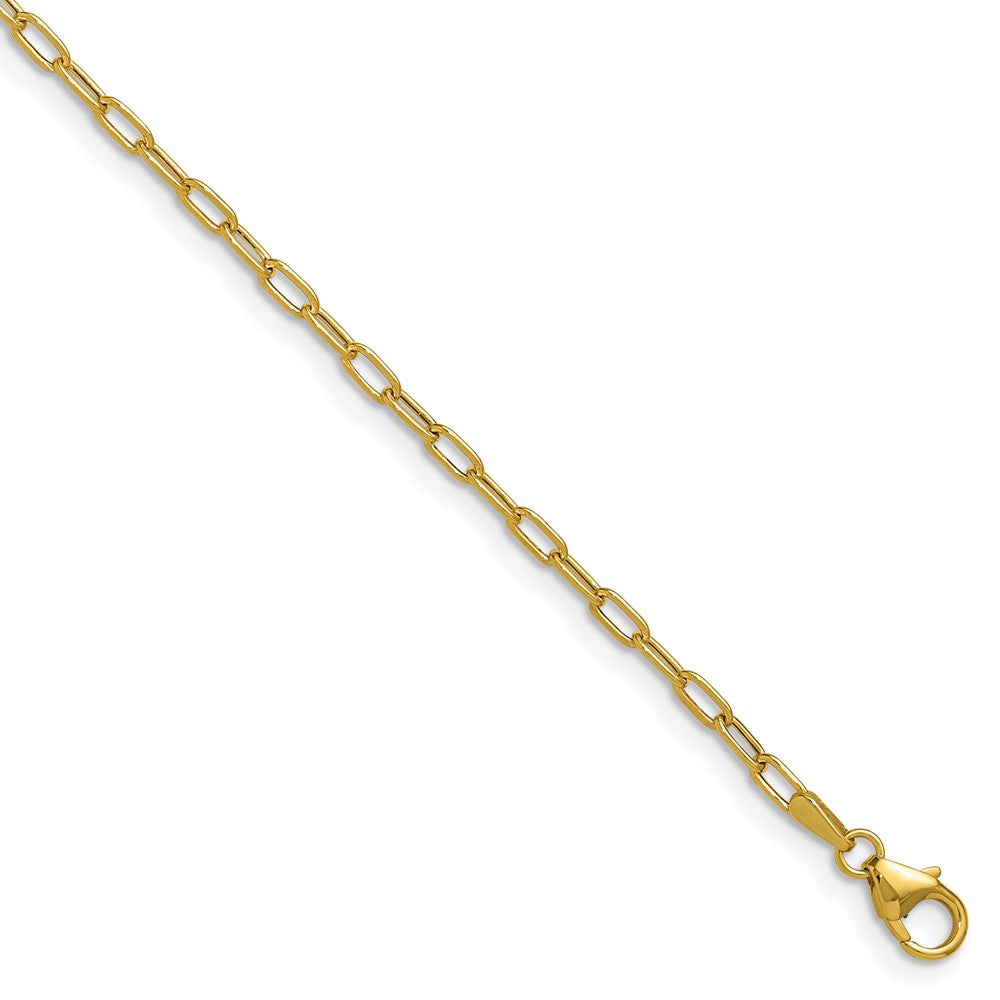 14K Gold Leslie's 2.2mm 7 Inches Semi-Solid Paperclip Chain Bracelet - Model 7358 - Elegant Jewelry for Women, Perfect for Daily Wear, Parties & Gifts