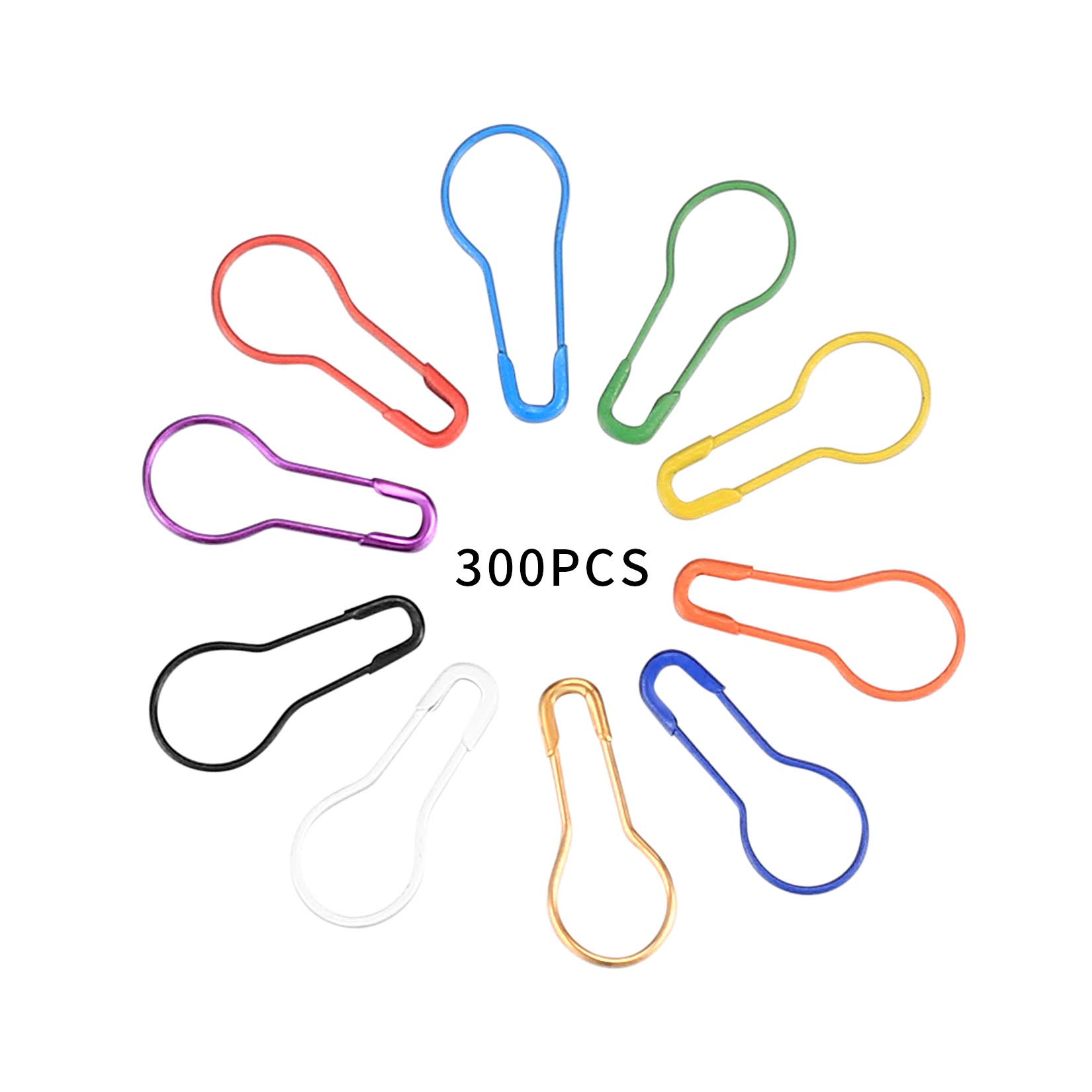 300 Pcs Safety Pins for Sewing & DIY Crafts - 10 Colors