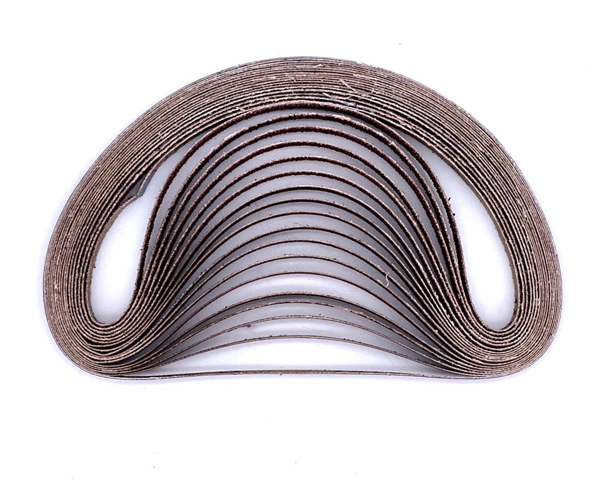 3/8 x 21 Inch Aluminum Oxide Sanding Belts for Makita File Sander - 18-Pack (40/80/120/150/240/400 Grit, 3 Each) - Woodworking, Metal Polishing & DIY Projects