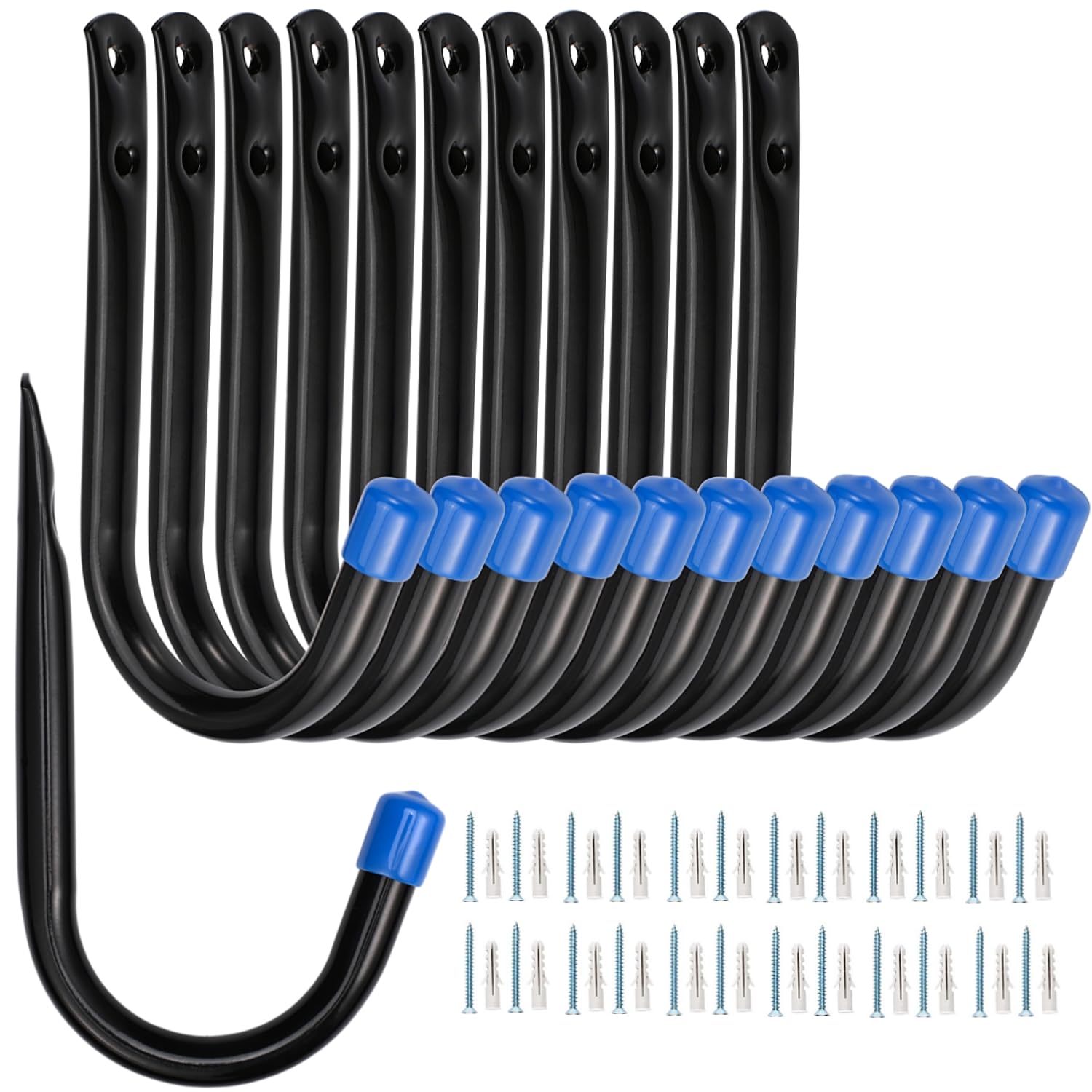 Heavy Duty Garage Storage Hooks 12 Pack - 3.5 Inch Wall Mounted Utility Hangers for Organizing Tools, Bikes & Sports Equipment - Perfect for Garage, Shed & Workshop Organization