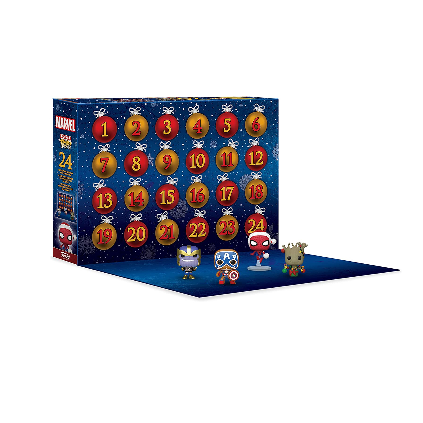 Funko Pocket Pop! Marvel Holiday Advent Calendar - 24 Mini Collectible Figures for Christmas Countdown & Gifts | Perfect for Marvel Fans, Holiday Decor, and Stocking Stuffers