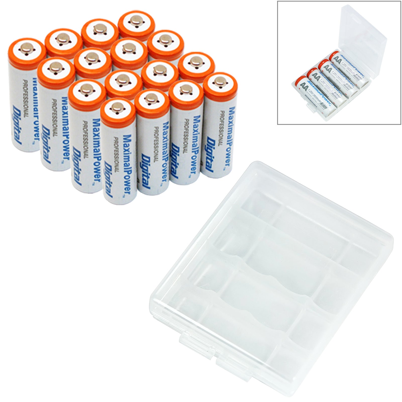 MaximalPower AAA Rechargeable Batteries 1200mAh - High Capacity NiMH Triple A Battery 1.2V, 4-Pack with Free Storage Case | Long Lasting Power for Cameras, Toys, Remote Controls & Electronic Devices