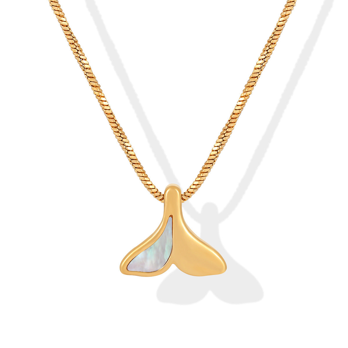 EDGY Whale Tail Two Tone Pendant Necklace | Sterling Silver & Gold Plated Jewelry for Women | Perfect for Beach Parties, Boho Fashion & Layered Necklace Styling