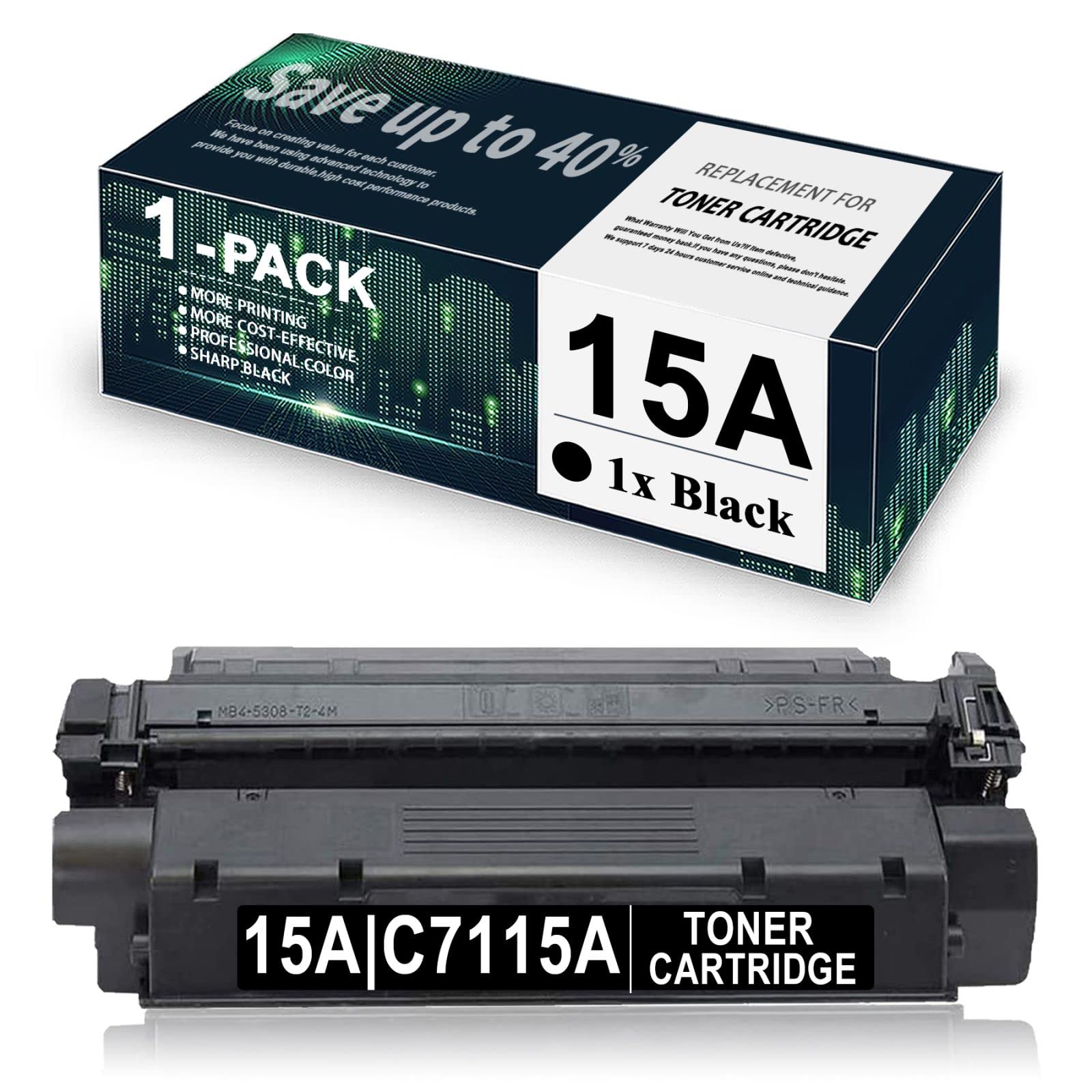 VaserInk Compatible HP 3300/3310/3320/3320n/3330 MFP Printer Toner Cartridge Replacement - 1 Pack Black 15A (C7115A) | High-Yield Printing for Office & Home Use