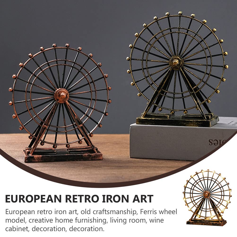 FOMIYES Windmill Decor Ferris Wheel Table Lamp - Modern Small Desk Lamp & Romantic Bedside Night Light for Bedroom, Living Room, Office - Unique Home Decor Accent Lighting for Cozy Ambiance