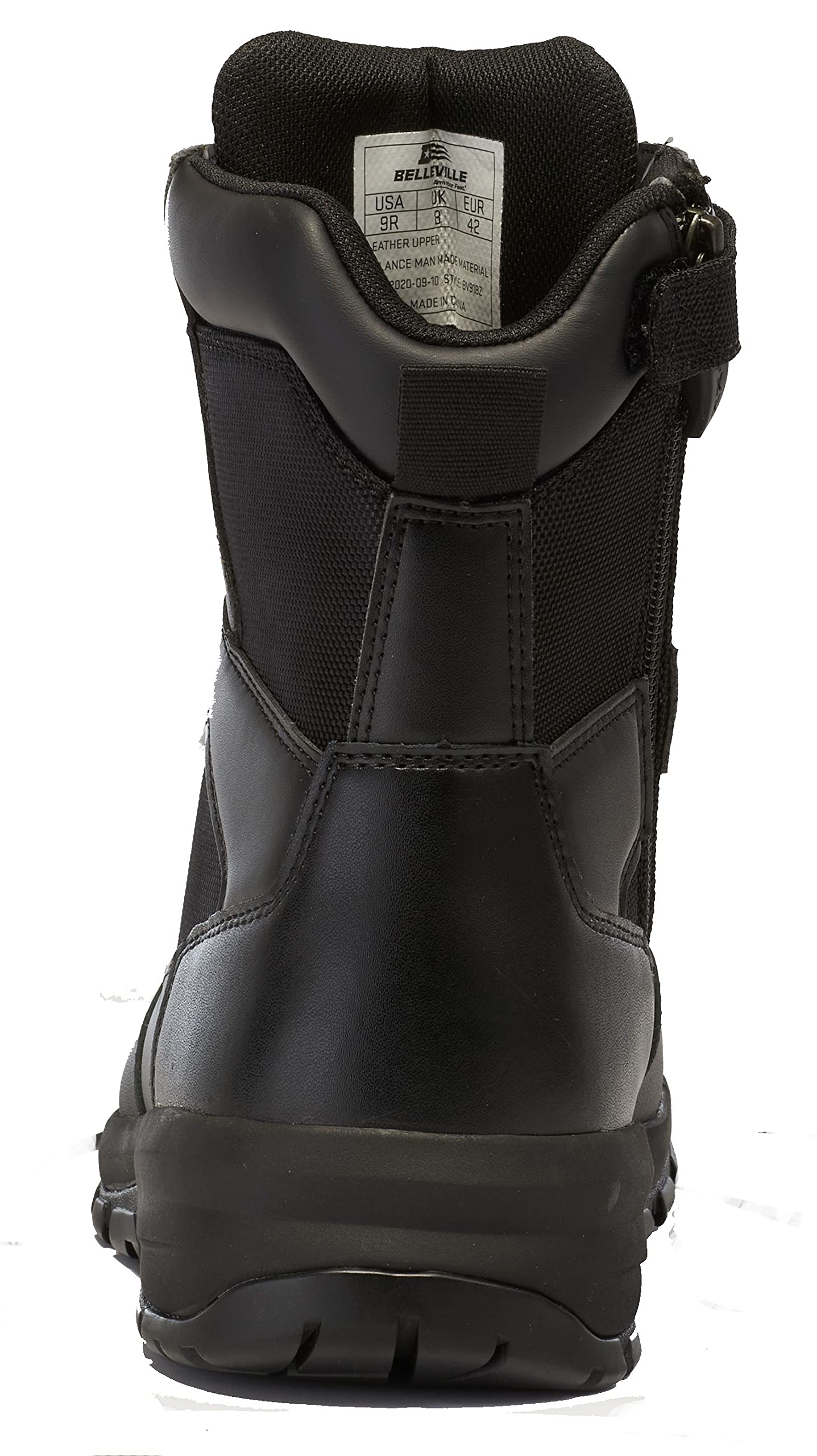 Belleville 8 Inch Spear Point Lightweight Waterproof Tactical Boots for Men - Black Side Zip Combat Boots for Police, Military, Law Enforcement, EMS & Security | Perfect for Outdoor Work, Hiking & Tactical Operations
