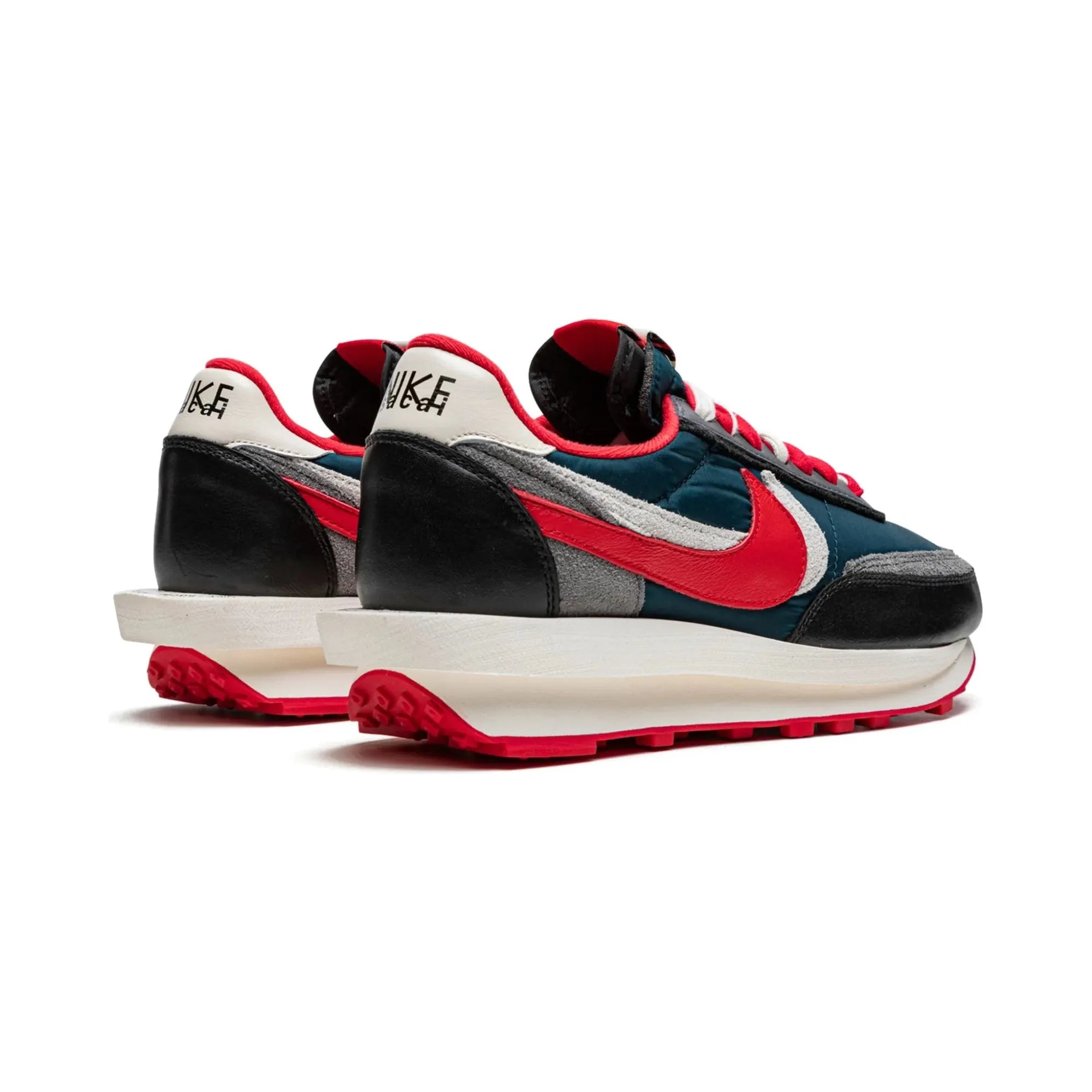 Nike LD Waffle X Sacai X UNDERCOVER Sneakers - Midnight Spruce & University Red Colorway - Limited Edition Collab Shoes for Running, Streetwear & Fashion Outfits