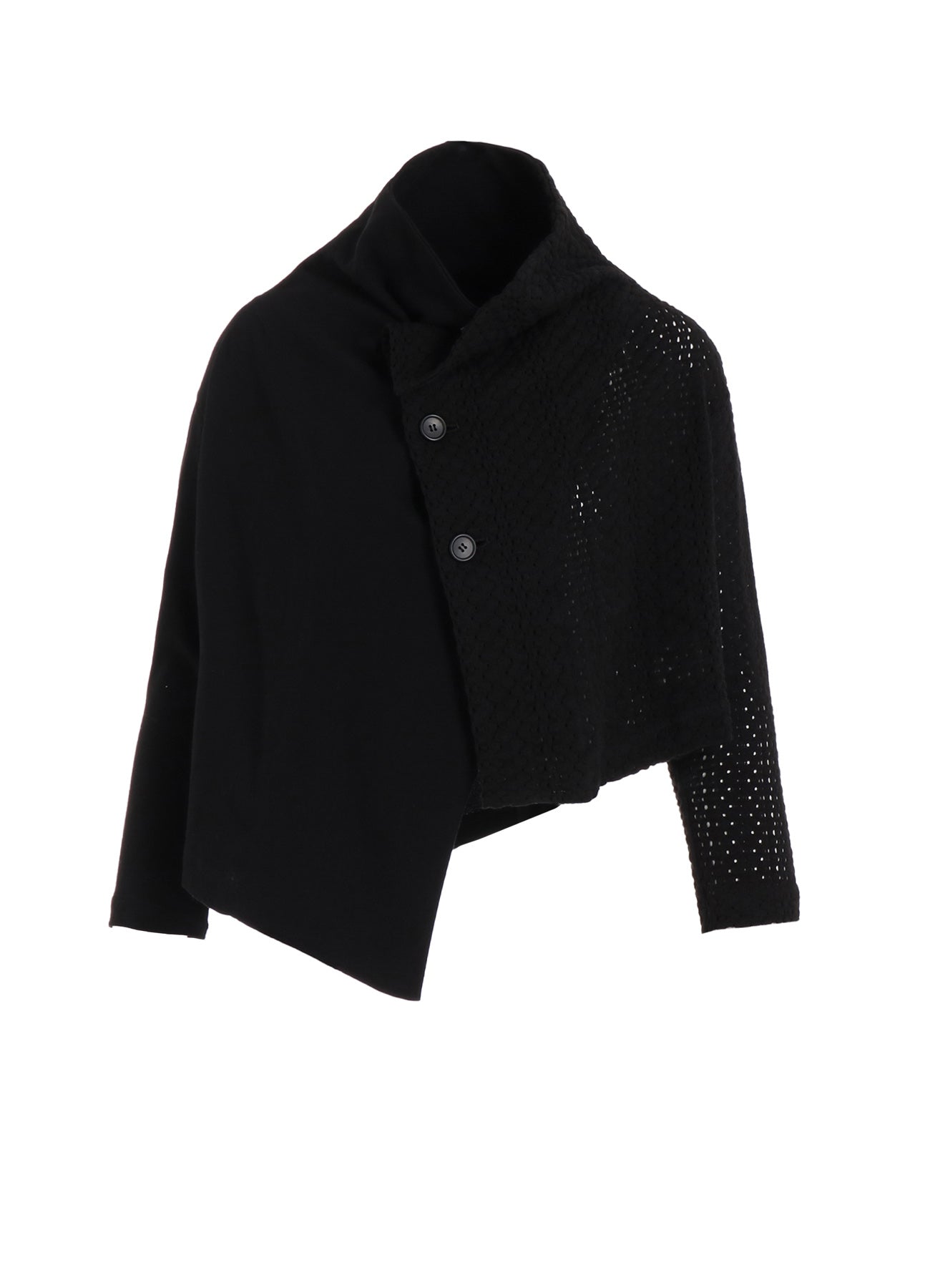 Stylish Cotton Jersey & Lace Off-Neck 3-Button Jacket for Women - Perfect for Office Wear, Casual Outings & Spring Layering