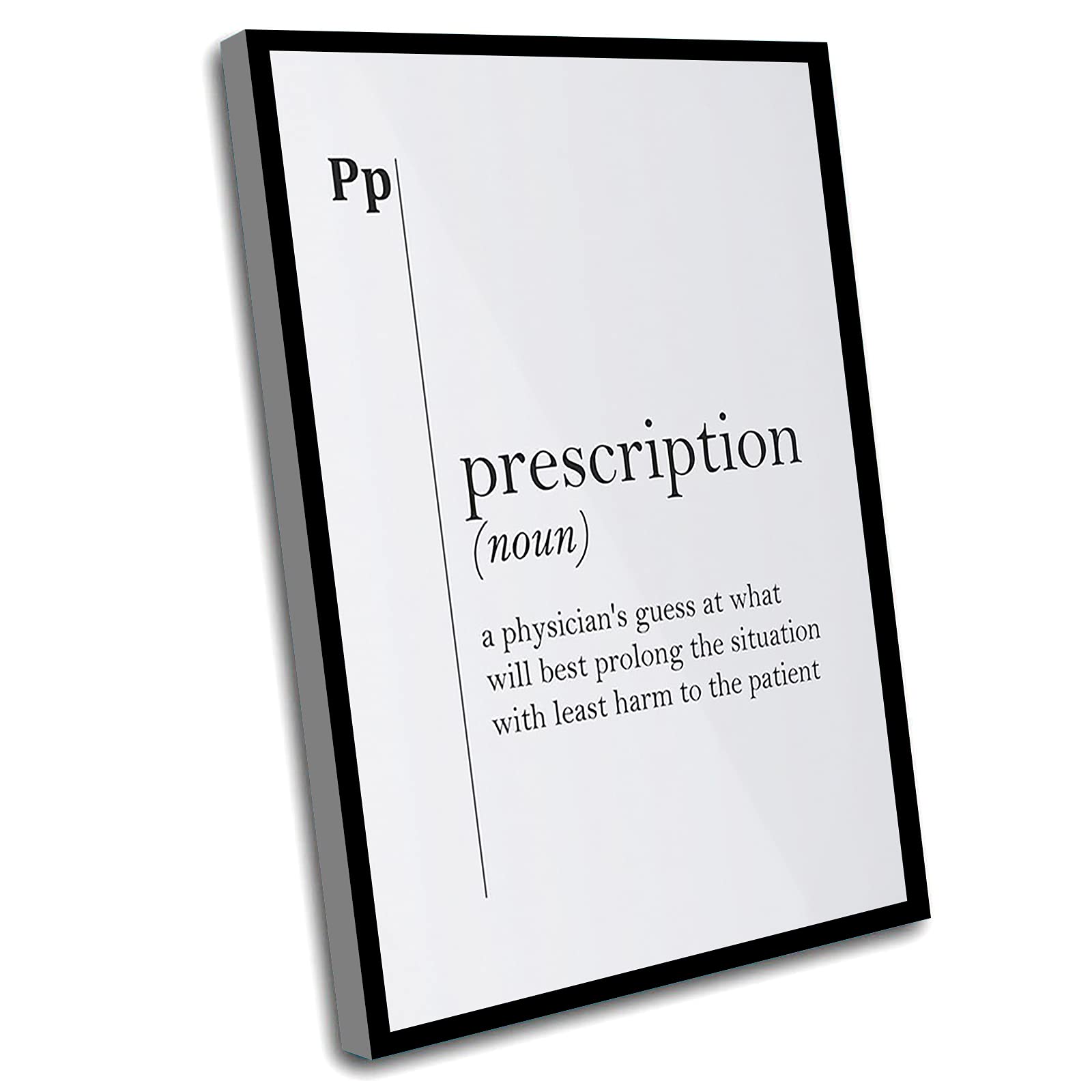 Funny Prescription Definition Wall Art - 8x12 Inch Framed Pharmacy Decor for Doctors & Pharmacists | Medical Humor Gift & Office Decoration | Perfect for Clinics, Hospitals & Home Offices