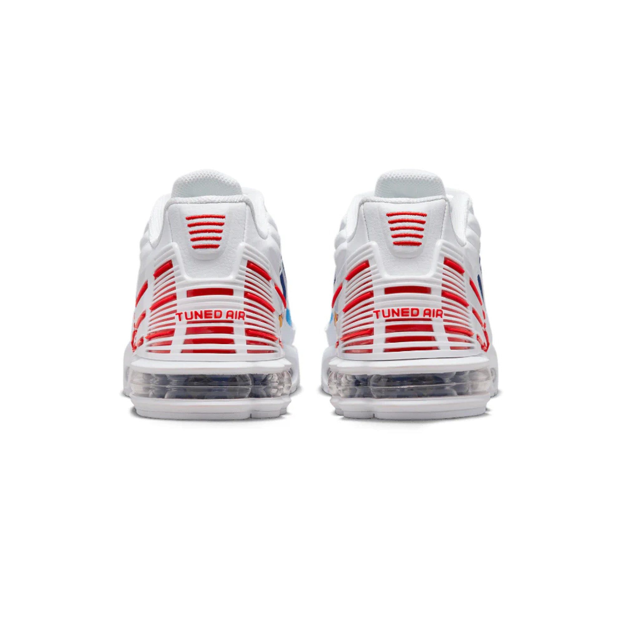 Nike Air Max Plus 3 Running Shoes - White Red Blue (2023) | Men's Cushioned Athletic Sneakers for Gym, Jogging & Everyday Wear
