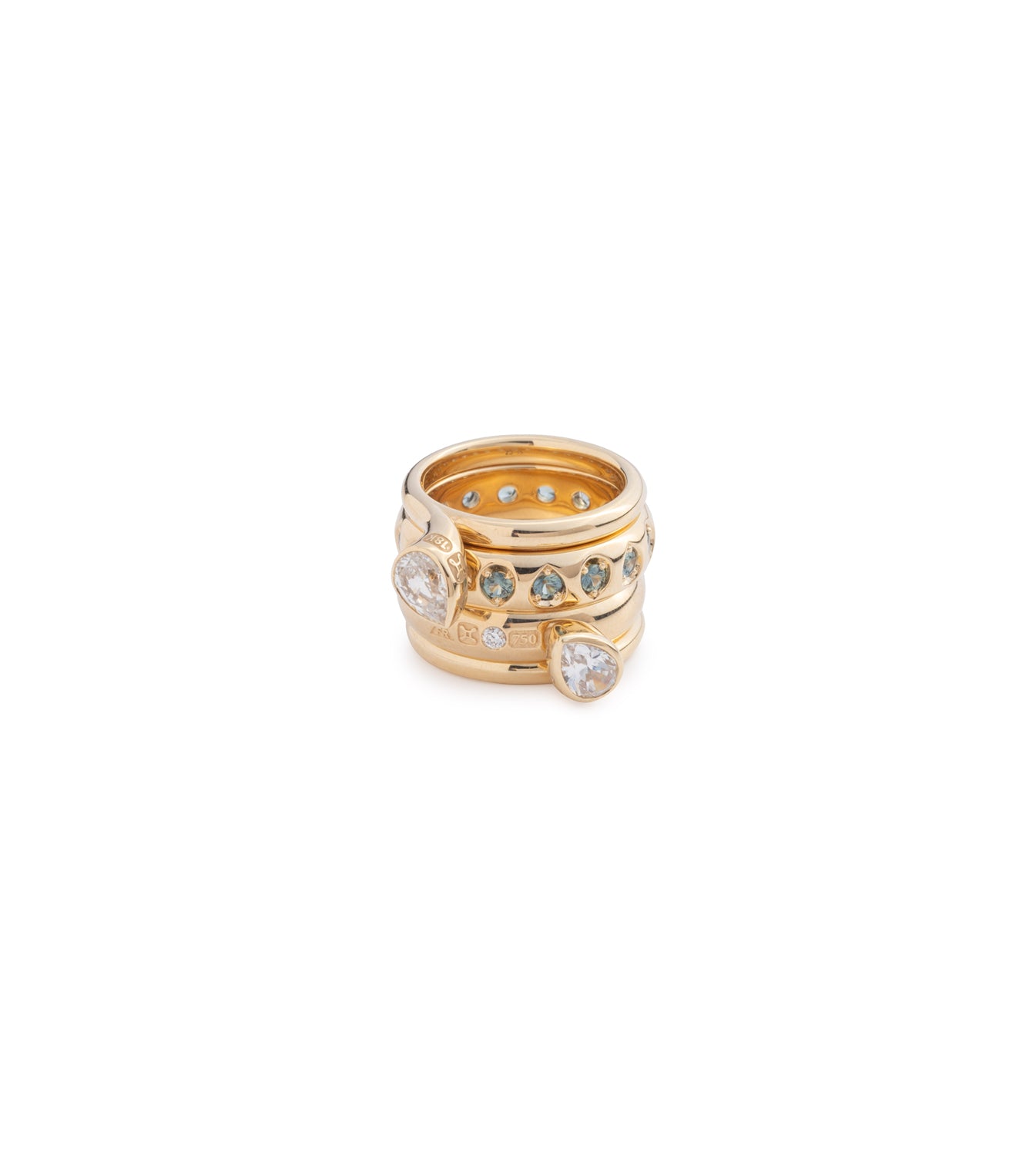 2.5 Carat Diamond Bookend Ring Stack - Forever & Always Matching Wedding Band Set for Women - Perfect for Anniversary Gifts & Bridal Jewelry