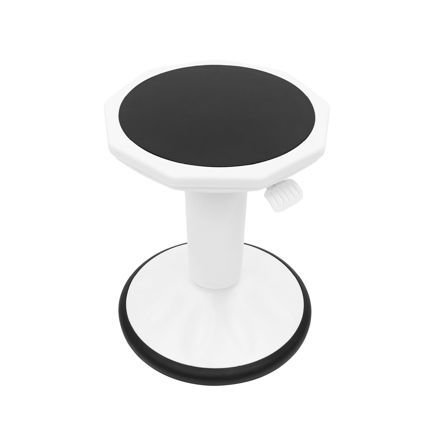 Pearington SitFree Height Adjustable Wobble Stool - Active Flexible Seating Chair for Kids & Adults - Ergonomic Office & Classroom Chair - White - Perfect for Home Office, School & Standing Desks