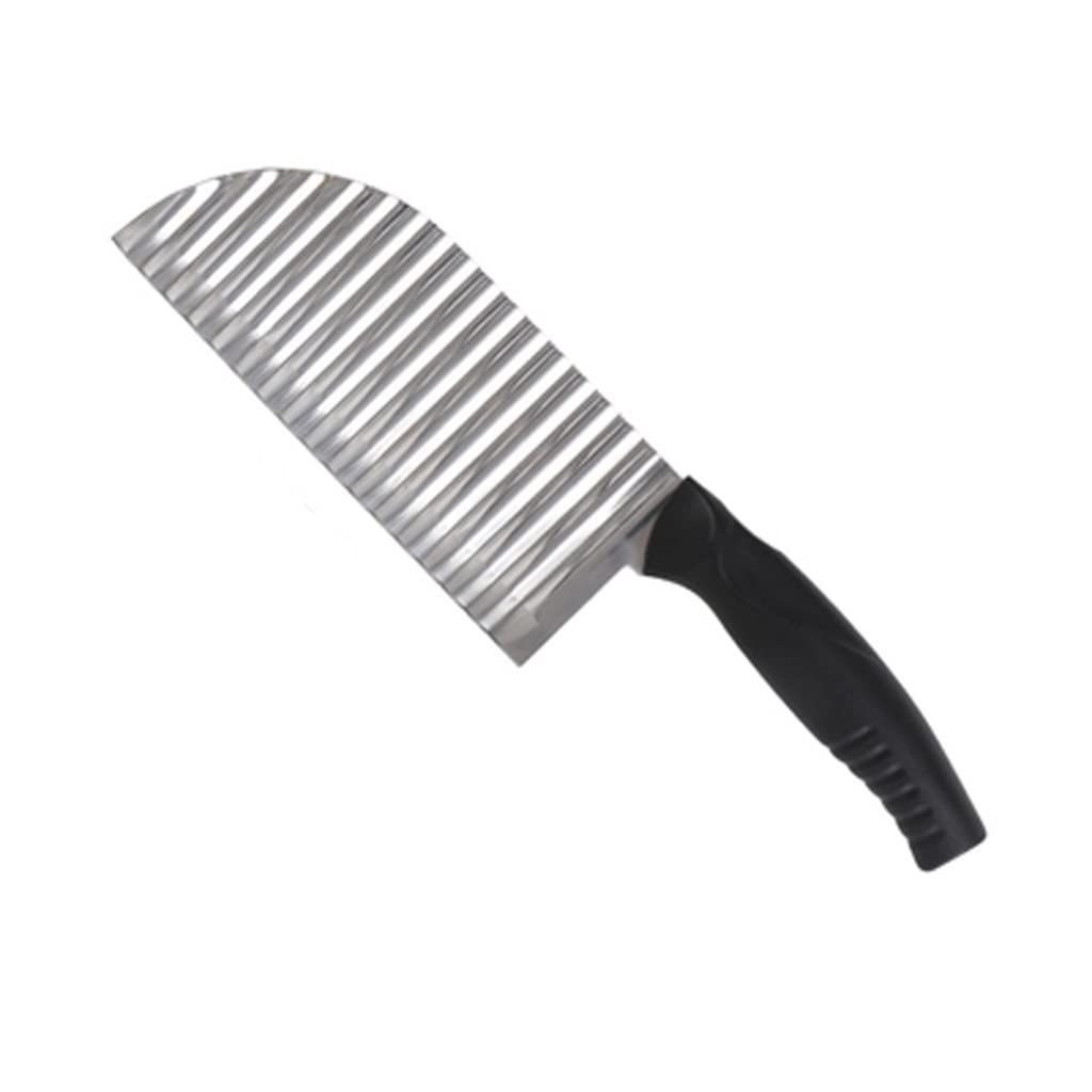 Stainless Steel French Fry Cutter - Wave & Corrugated Potato Knife for Perfect Homemade Fries, Chips & Slicing - Wolf Tooth Design for Crispy Results (Color B) - Ideal for Kitchen, BBQ, Parties & Fast Food Preparation