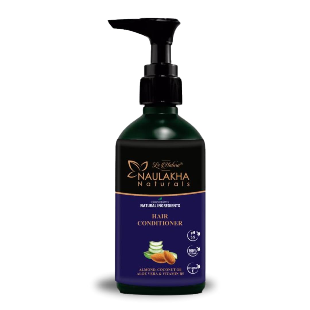 NAULAKHA NATURALS Almond & Aloe Vera Hair Conditioner - Silky Smooth Hair Treatment | Anti-Hair Fall & Anti-Dandruff Formula | For Men & Women | 300ml | Perfect for Daily Hair Care & Damaged Hair Repair