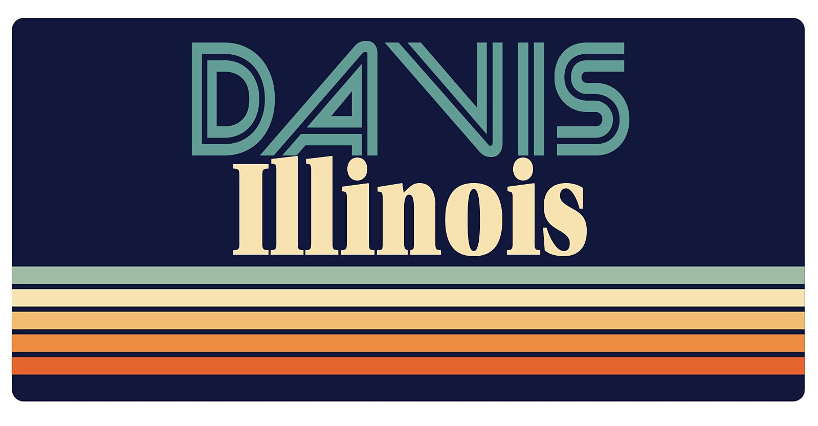 Davis Illinois 5 x 2.5-Inch Retro Fridge Magnet - Vintage Souvenir & Decorative Gift for Home, Office, or Travel Memories