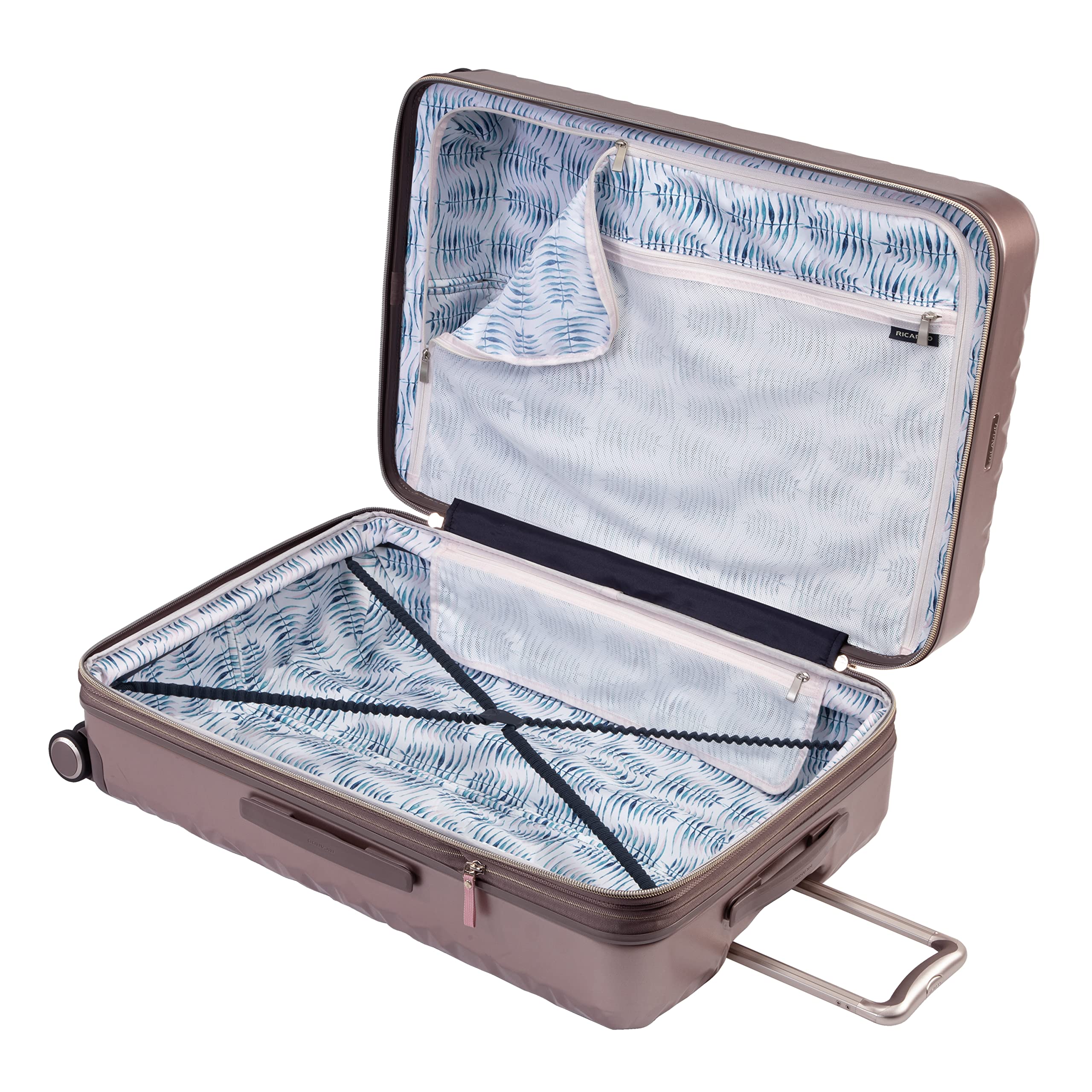 Ricardo Beverly Hills Indio 28-Inch Hardside Luggage - Durable Spinner Suitcase with Compression Straps & Secondary Packing Compartment - Smoked Topaz - Perfect for Air Travel & Long Trips