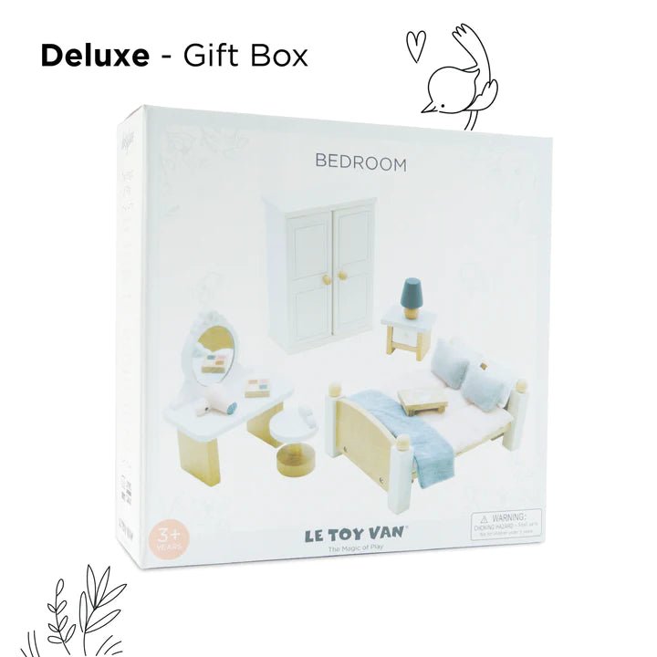 Miniature Wooden Dollhouse Furniture Set - Bedroom Collection for DIY Dollhouse Decor | Perfect for Kids' Playrooms, Collectors & Model House Enthusiasts