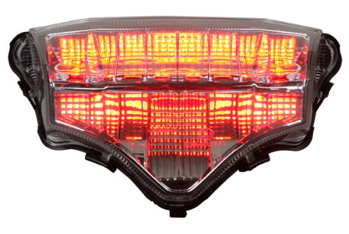 Sequential LED Tail Lights Clear Lens for 2004-2009 Yamaha FZ6 - High Visibility Motorcycle Safety Lights for Night Riding & Custom Builds
