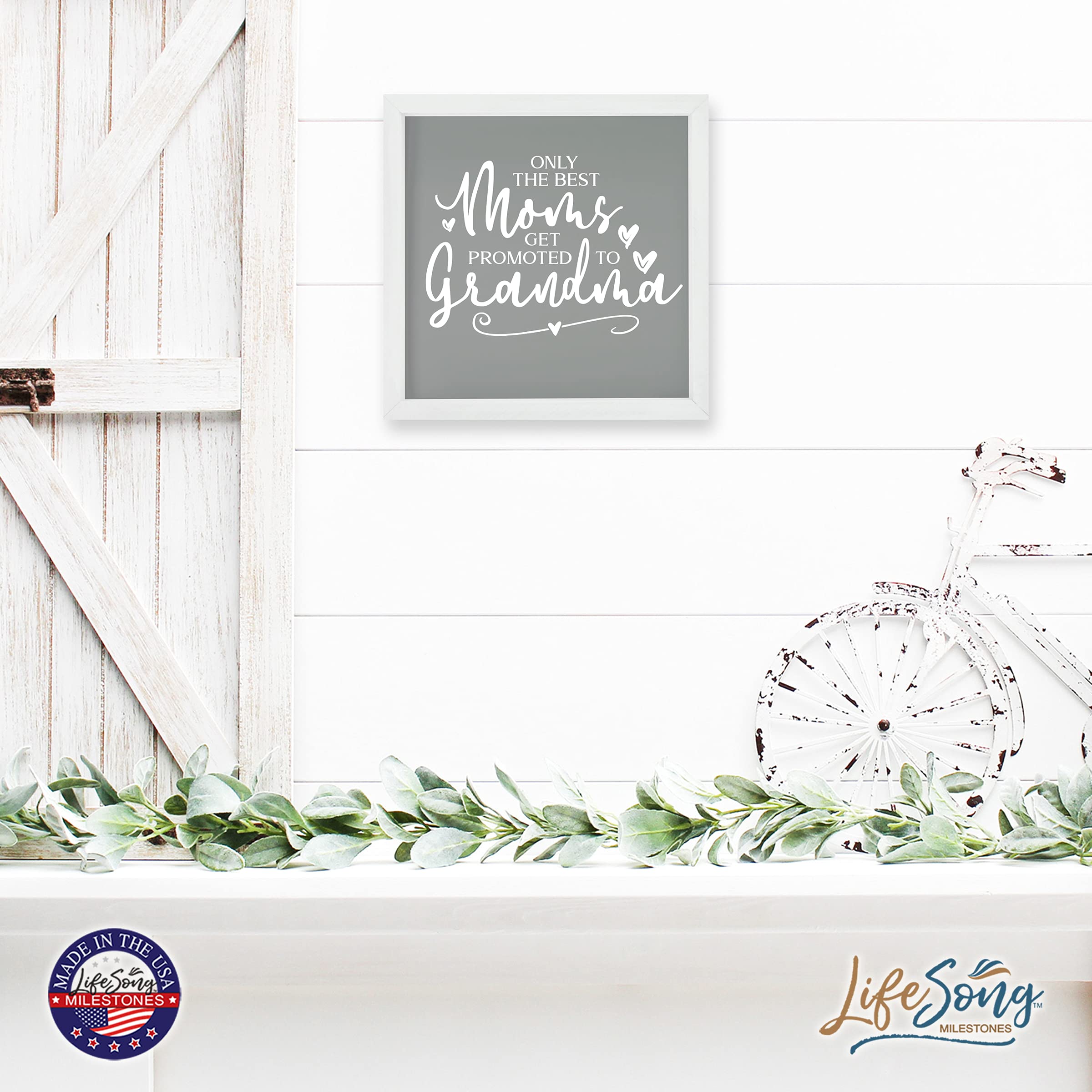 LifeSong Milestones Custom Inspirational Wooden Wall Art - 7x7 Framed Shadow Box with Funny Modern Quotes - Perfect Gift for Best Moms (Ivory) - Home Decor, Office Inspiration, Nursery Wall Art