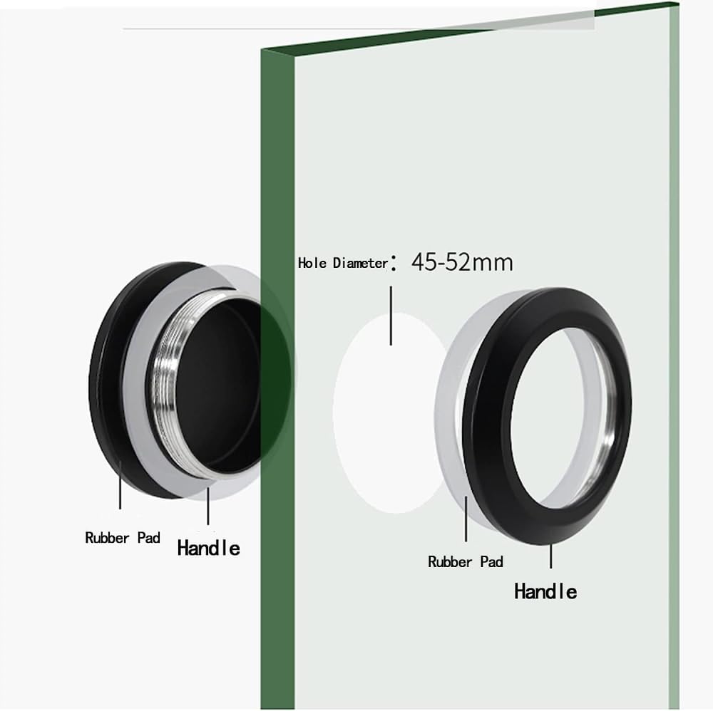 Stainless Steel Shower Door Handle - Push Pull Knob for Bathroom & Shower Enclosure - White