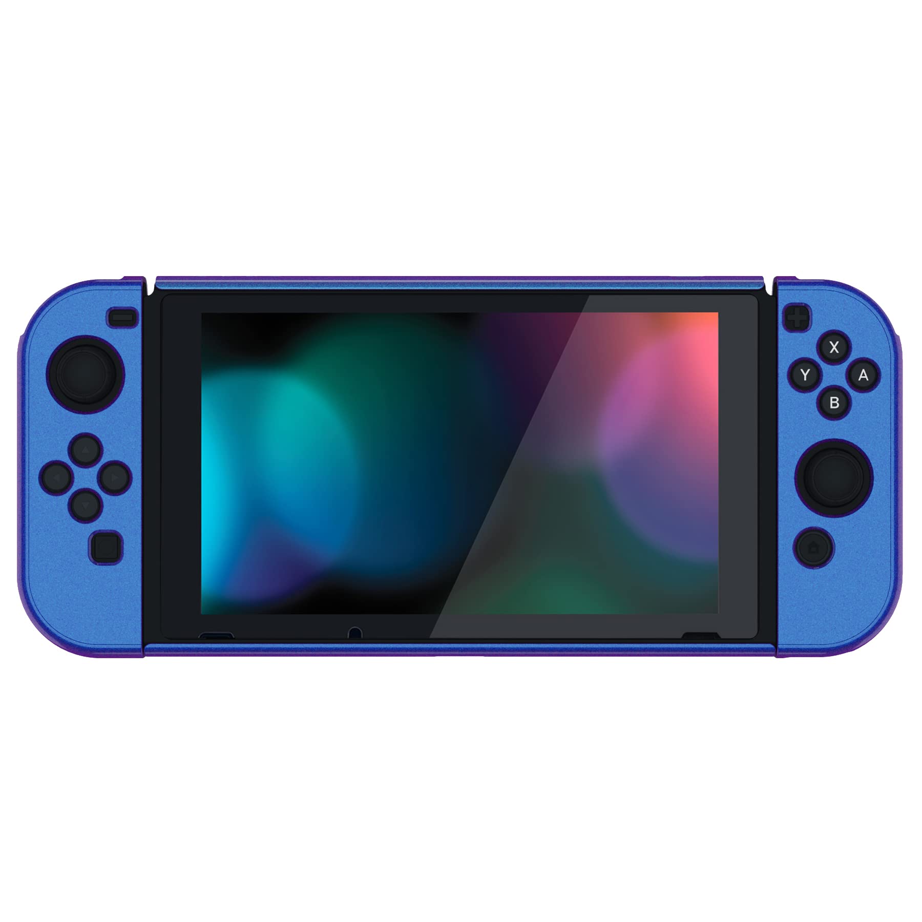 PlayVital Ergonomic Grip Case for Nintendo Switch - Upgraded Shock-Absorbent Protective Hard Cover with Anti-Scratch & Dockable Design - Durable Gaming Accessories in Chameleon Purple Blue - Perfect for Handheld & TV Mode Gaming